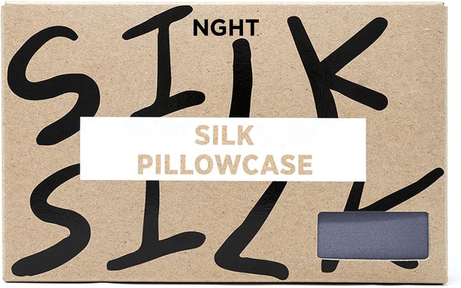 Discover Night LLC NIGHT Silk Washable Pillowcase - Luxury Mulberry Silk Pillow Covers for Skin and Hair Silver - King