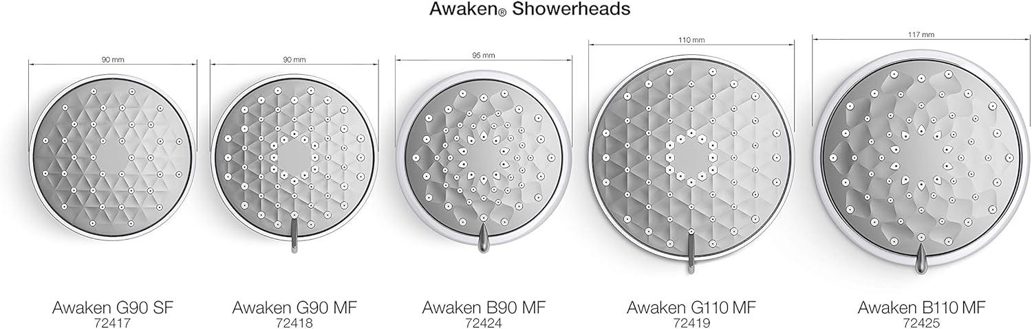 Awaken G110 Full/Standard Low Flow Shower Head 2.0 GPM