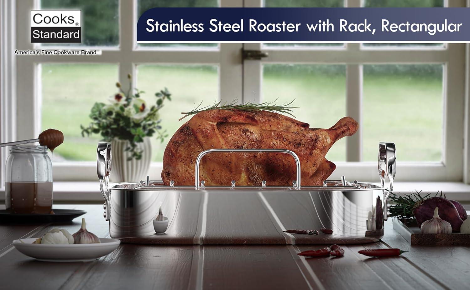 Cooks Standard Cooks Standard 16-Inch by 13-Inch Stainless Steel Roasting Pan