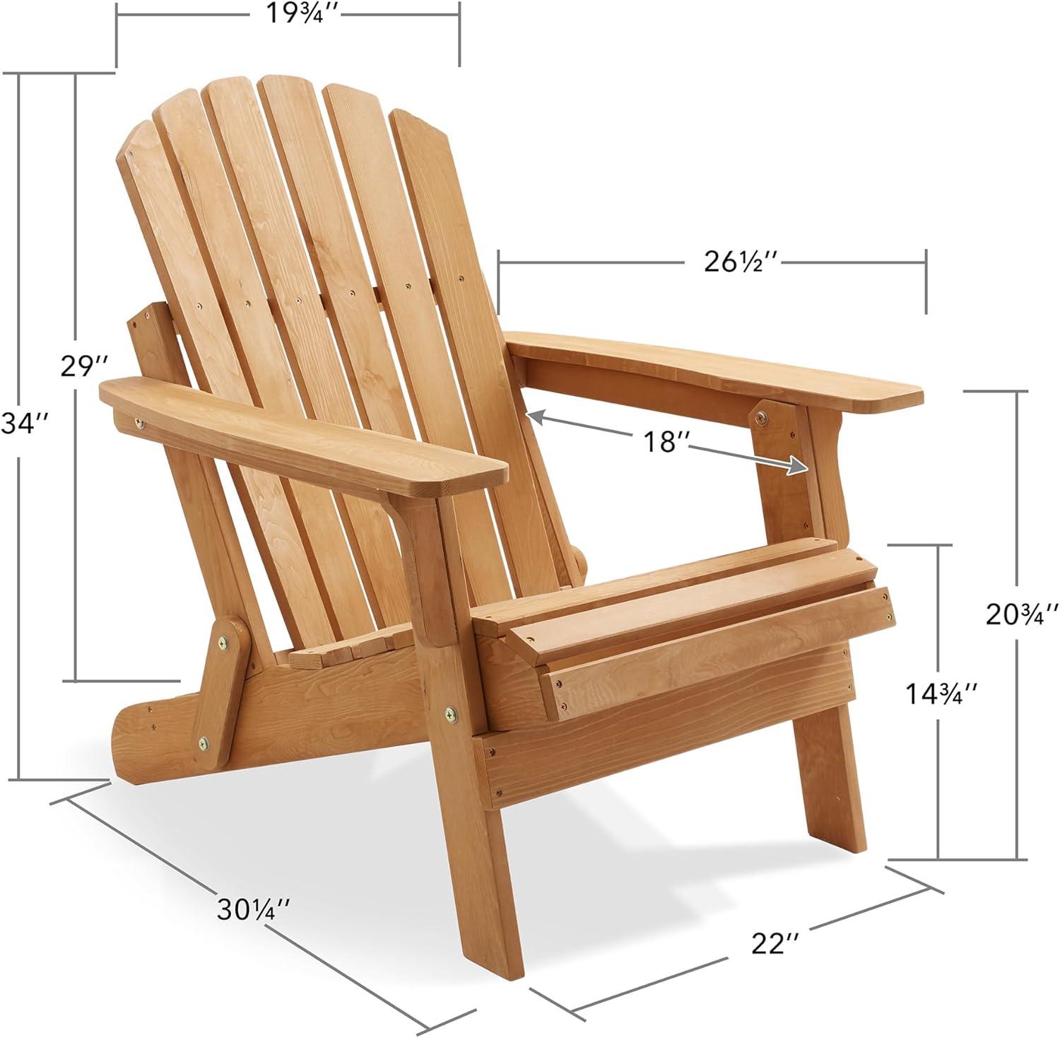 Set of 2 Oversized Folding Wooden Adirondack Chair (Set of 2)