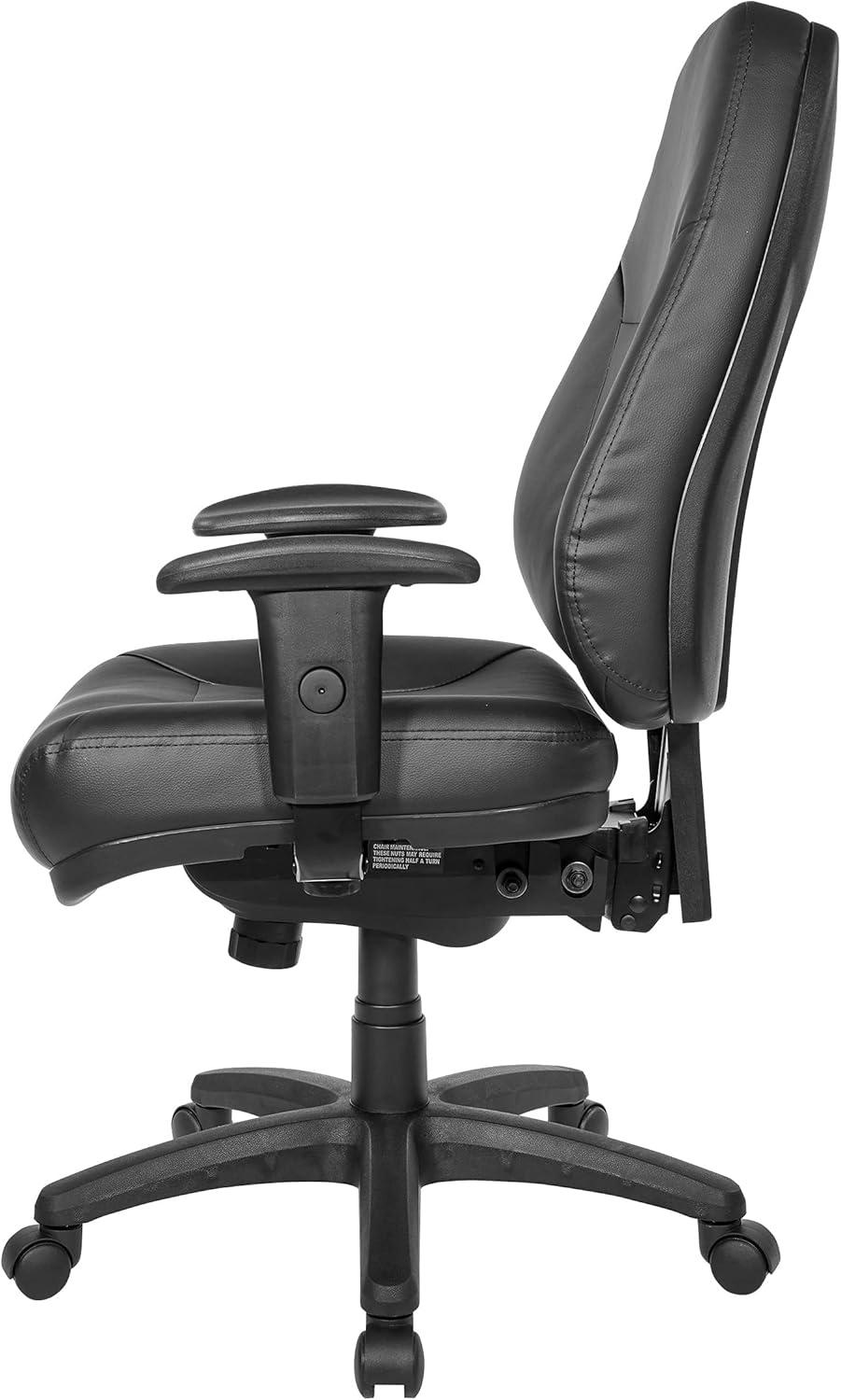 Office Star Products High Back Chair Dillion Black 2 Way Adj Arms Multi Function