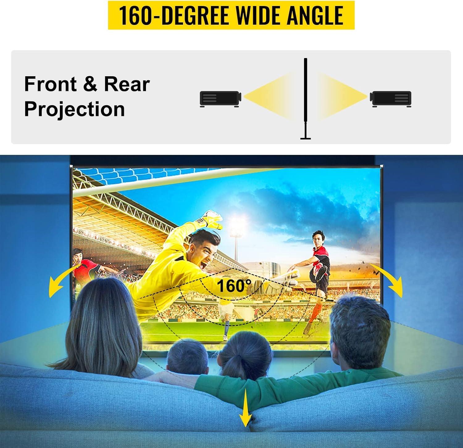 90" 4K HD Portable Movie Screen with Stand