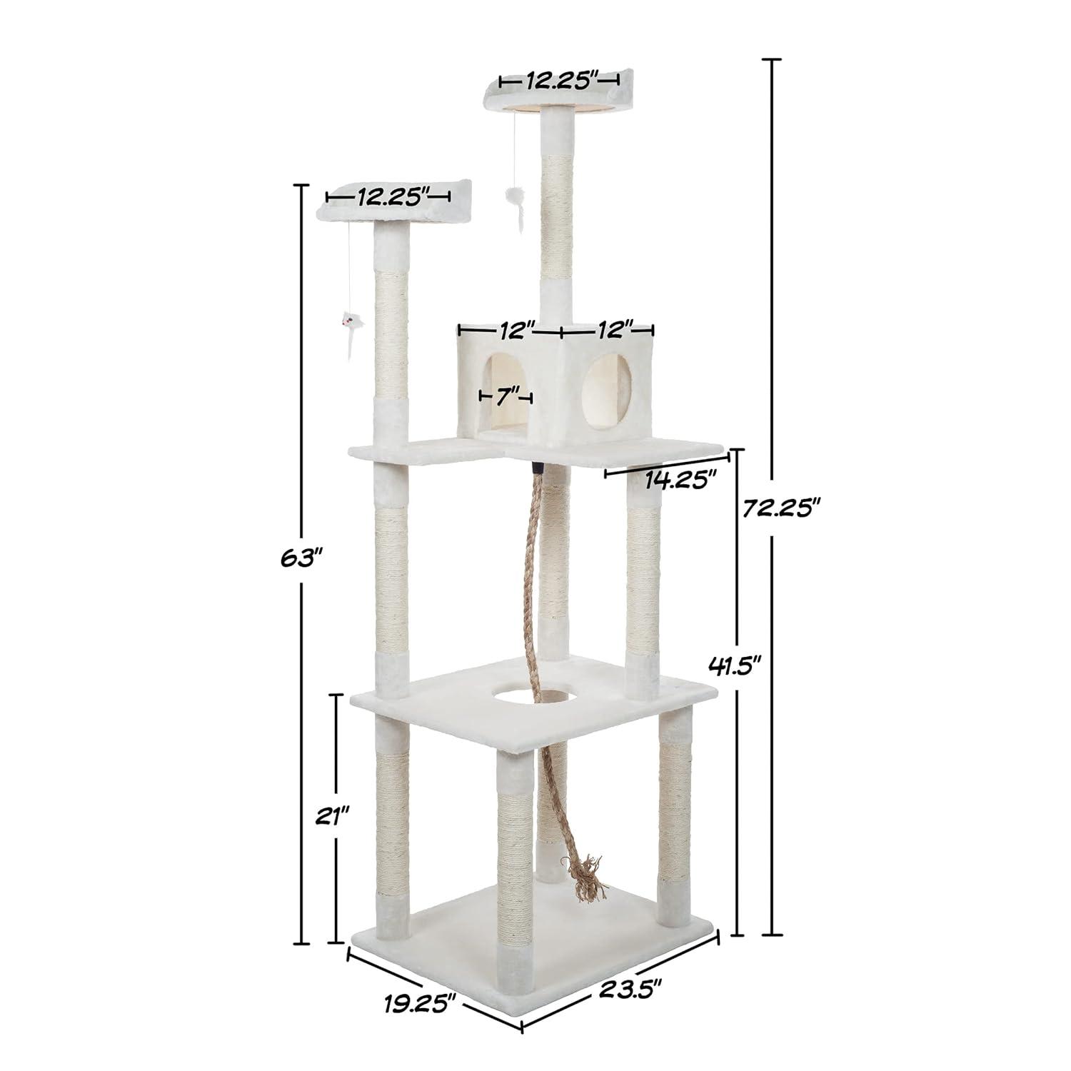 Petmaker PetMaker 6 Foot Cat Tree with Scratch Posts in Ivory