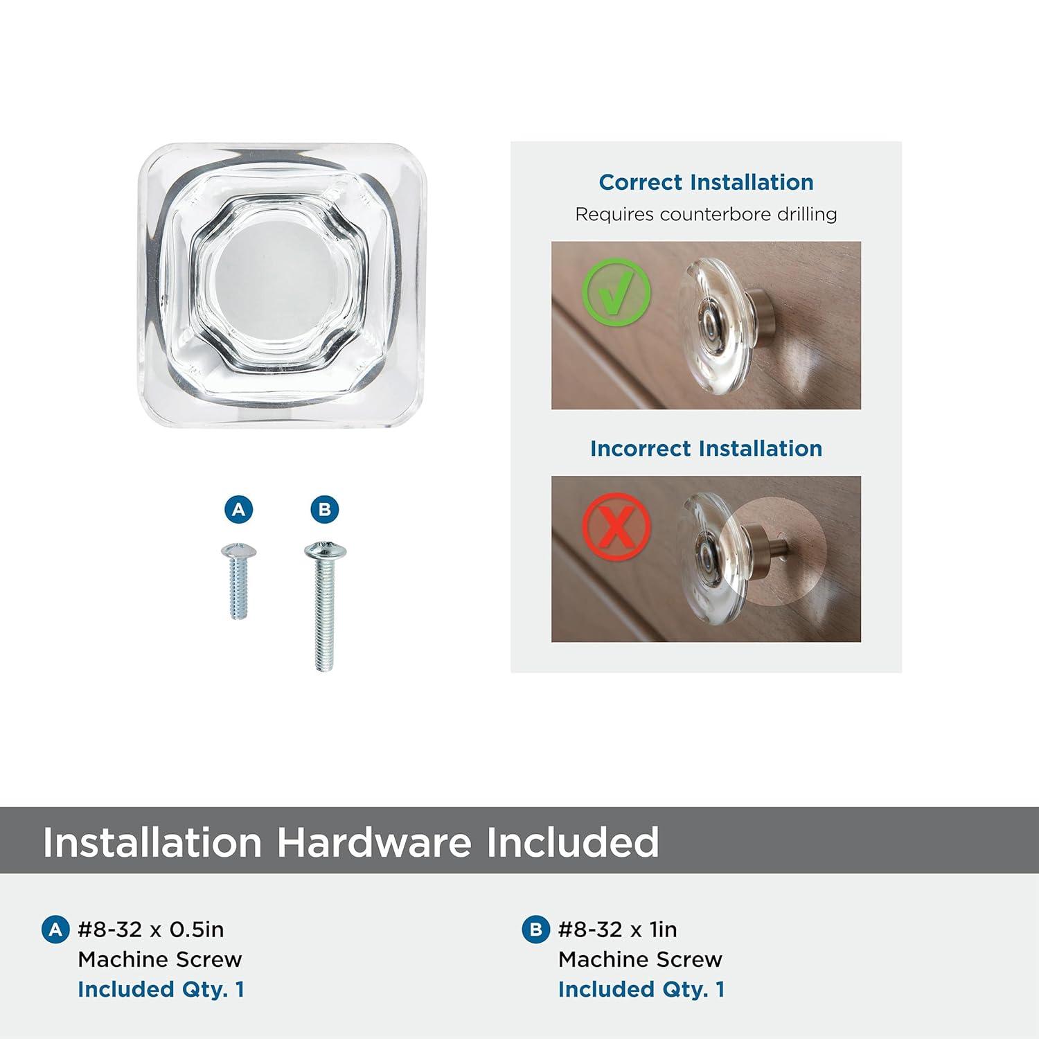 Glacio 1 3/8" Length Square Knob