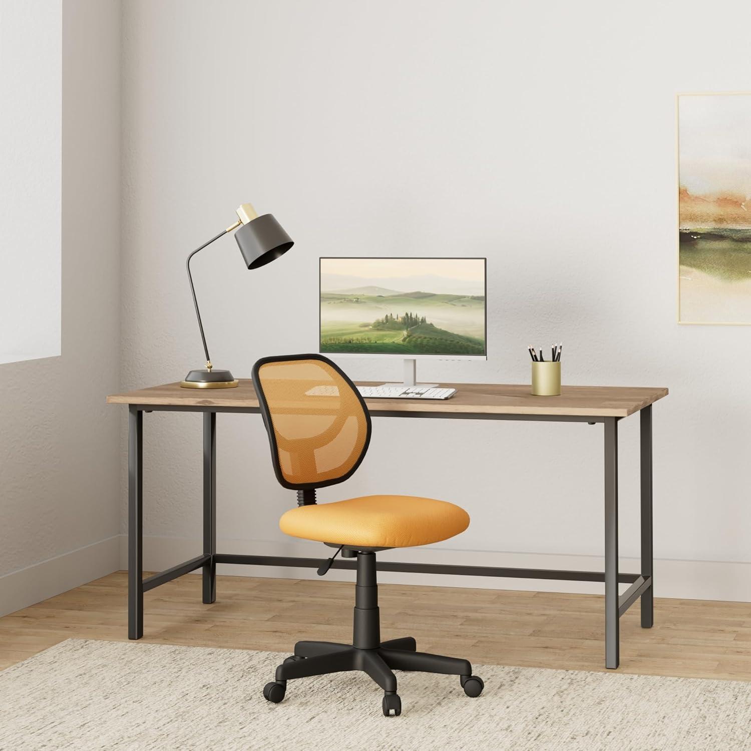 Lively Low Back Orange Mesh Swivel Task Chair