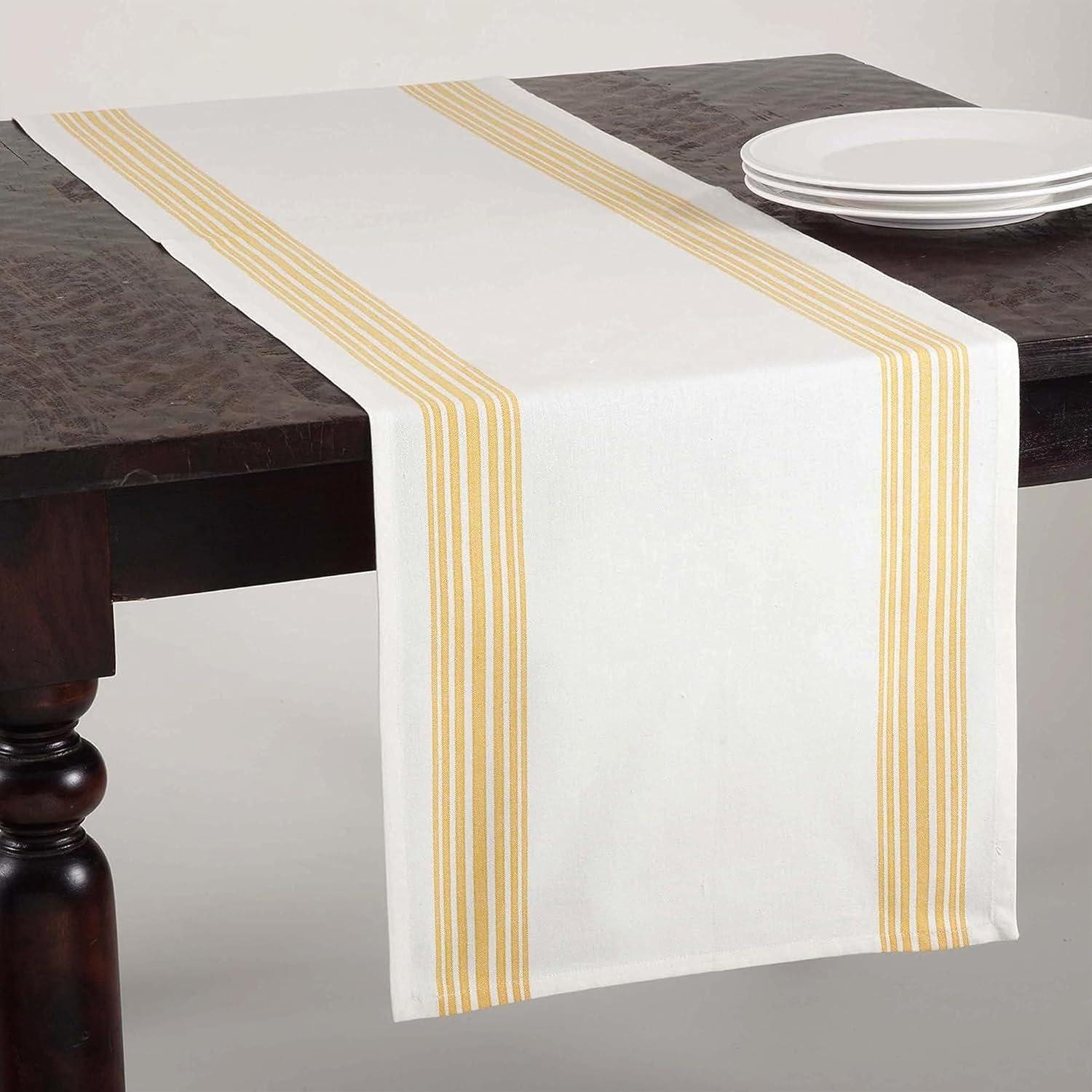 Saro Lifestyle Classic Stripes Cotton Table Runner