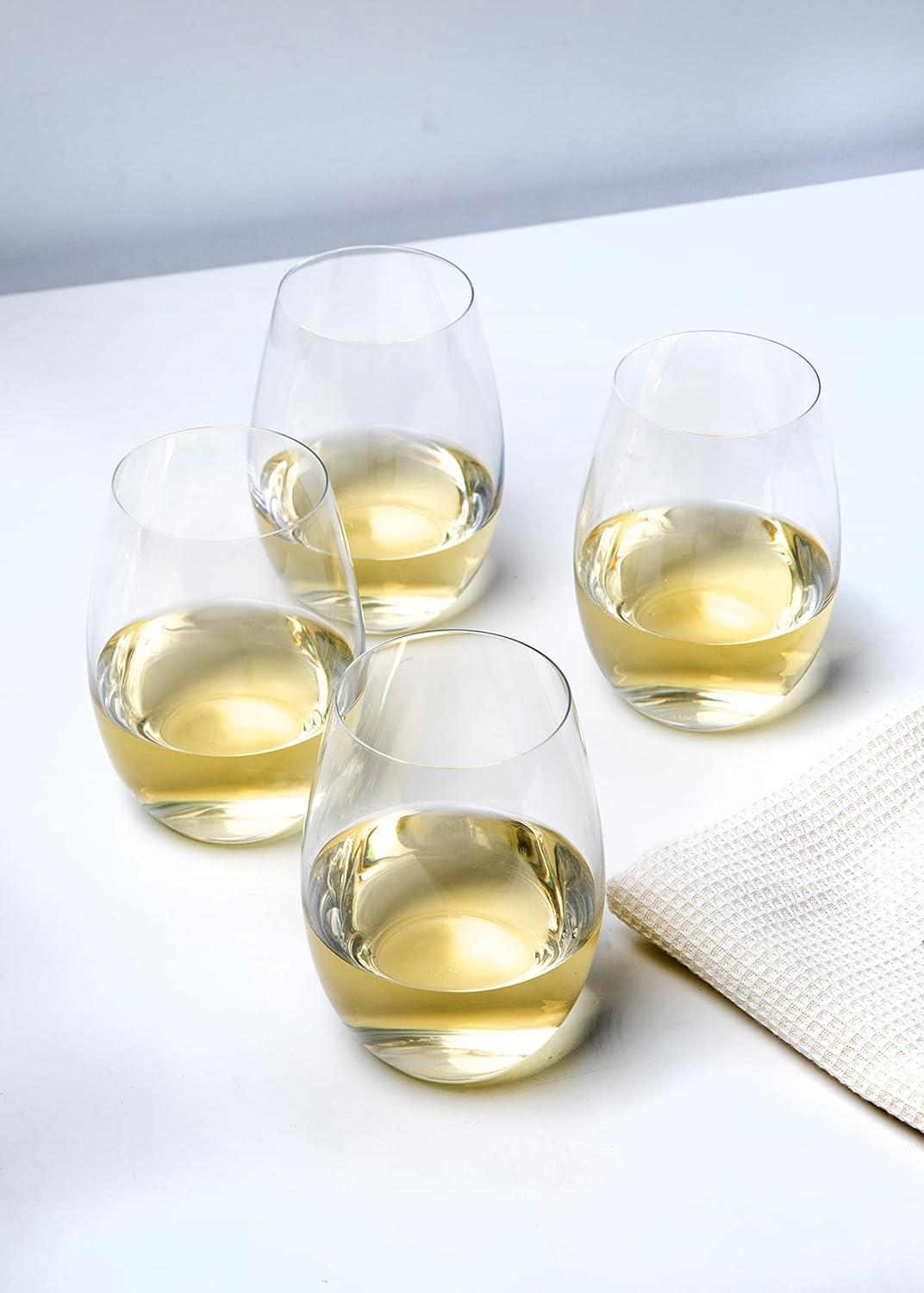 Mikasa Clear European Crystal Stemless Wine Glass Set