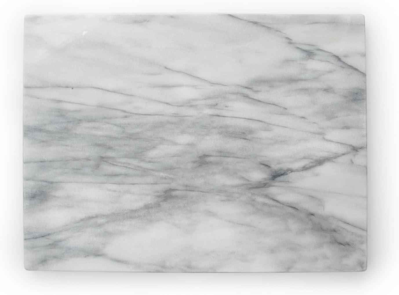 Fox Run Marble Pastry Rolling Pin Board Smooth with Rounded Edges 20" x 16" Grey