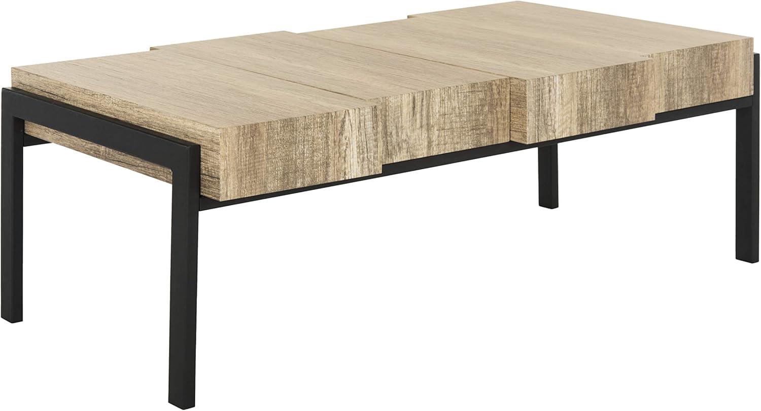 Alexander Coffee Table - Multi Brown/Black Metal Legs - Safavieh