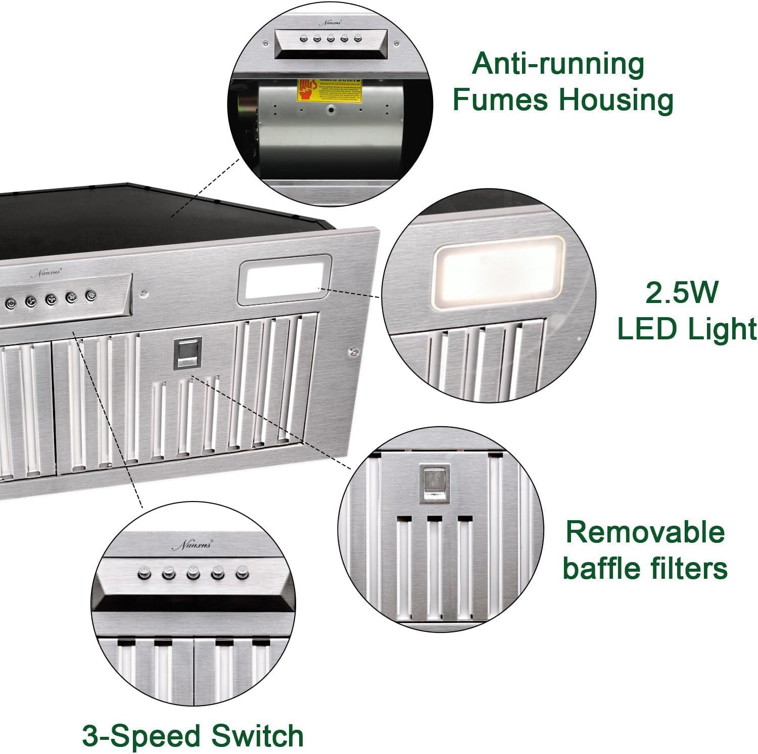 Akicon Akicon 30" Stainless Steel 600 CFM Ducted (Vented) Wall Mounted Required Range Hood AK-HS30HC-JBC