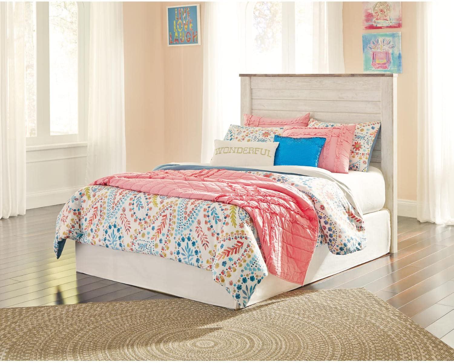 Signature Design by Ashley Casual Willowton Full Panel Headboard  Whitewash