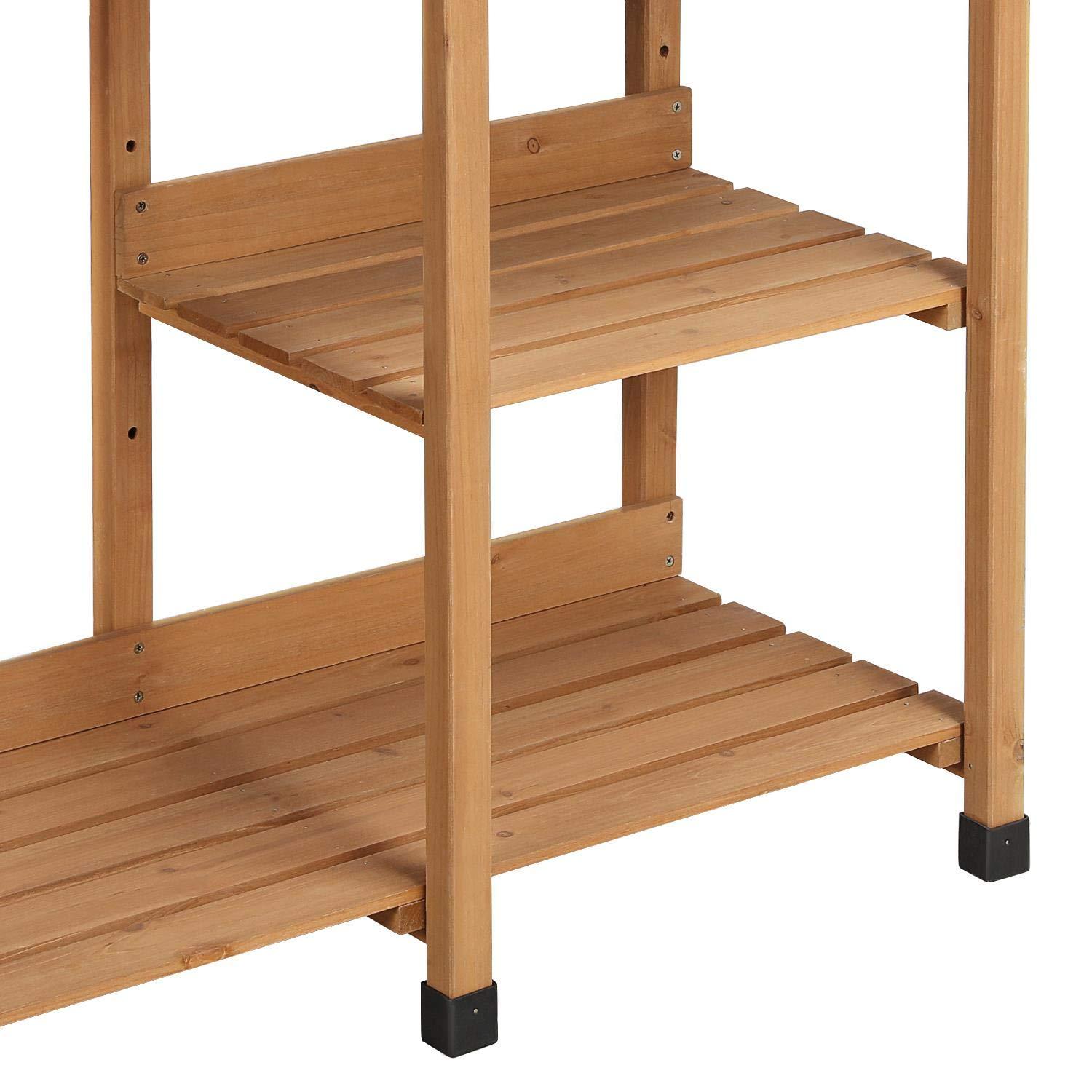 Topeakmart 45.2x17.7x47.6'' (LxWxH) Potting Benches Outdoor Garden Potting Table Work Bench with Removable Sink Drawer Rack Shelves Work Station, Wood