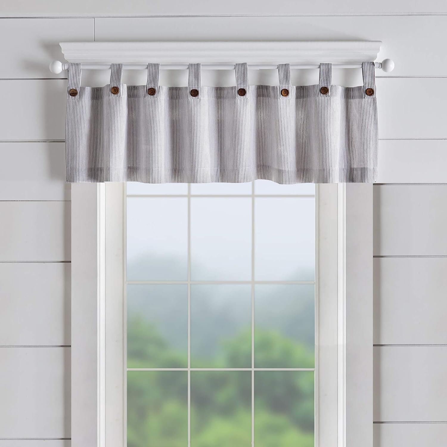 Liviana Striped Cotton Tailored 60'' W Window Valance