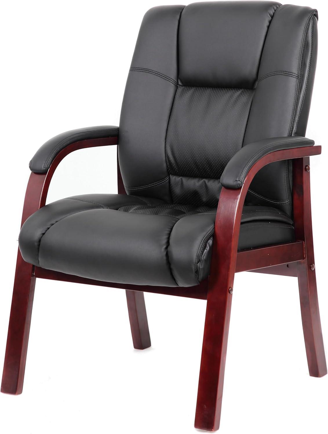 Mid-Back Wood Finished Guest Chair - Boss Office Products