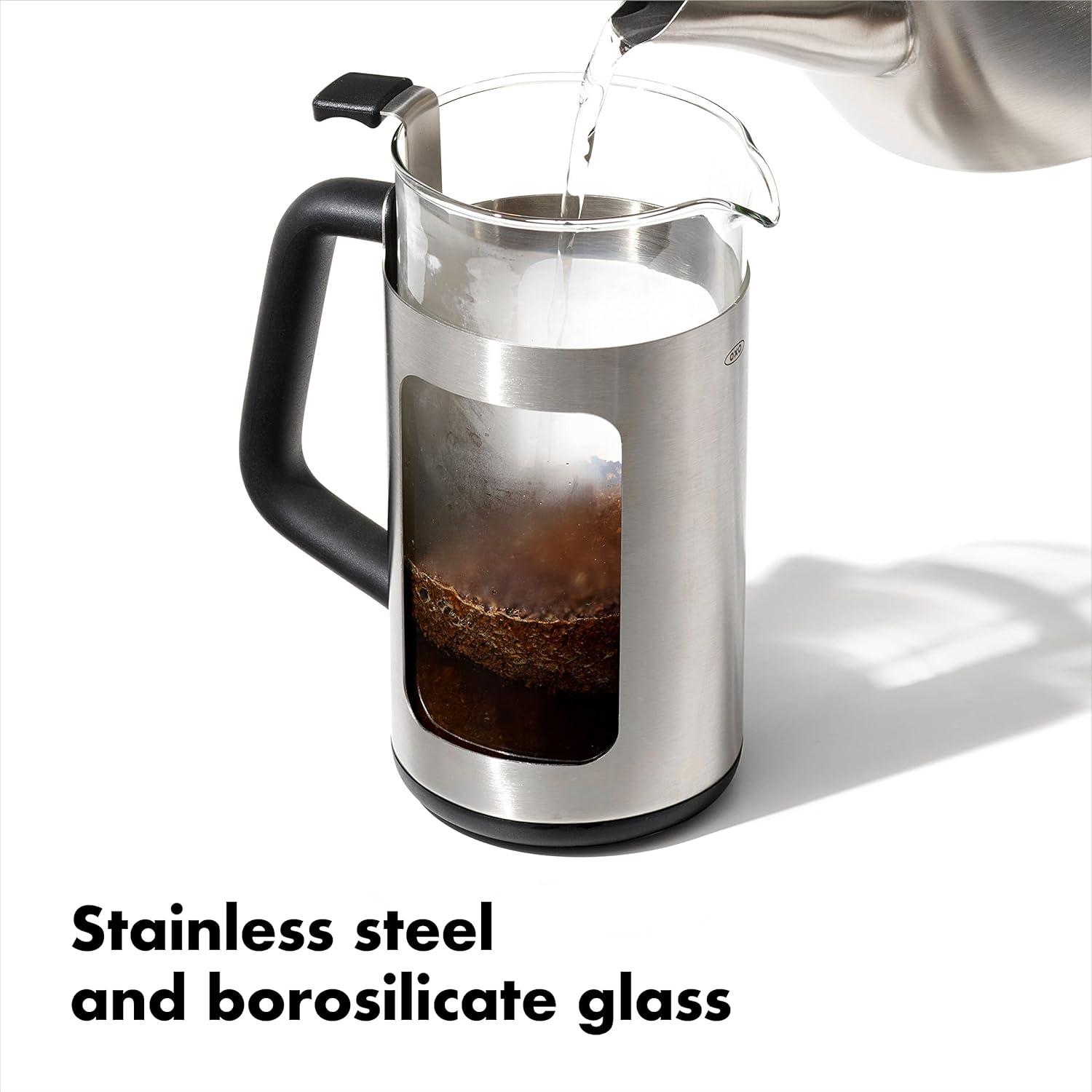 OXO French Press Coffee Maker Brew and Serve Glass Carafe 8 Cup