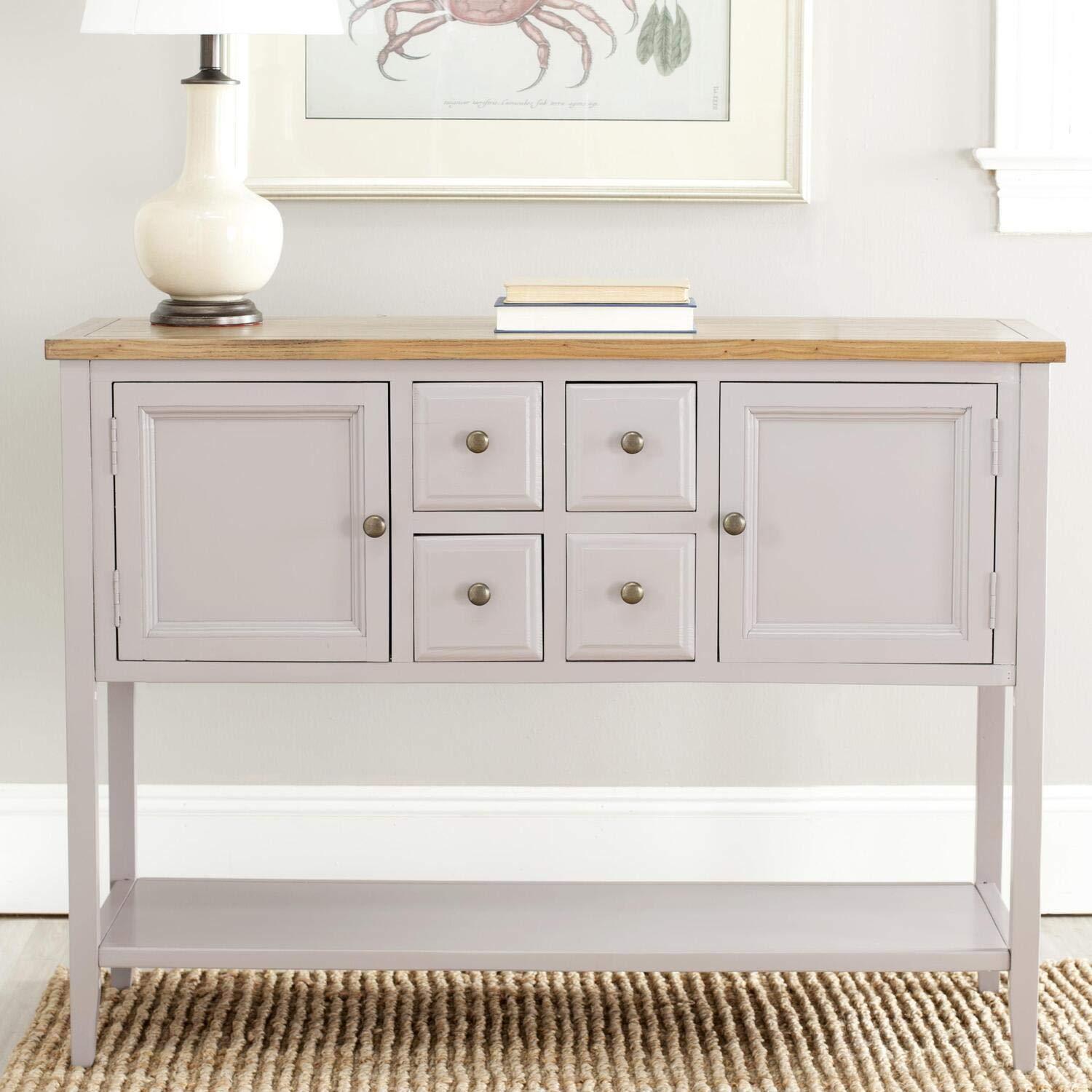 Charlotte Sideboard - Black/Oak Top - Safavieh.