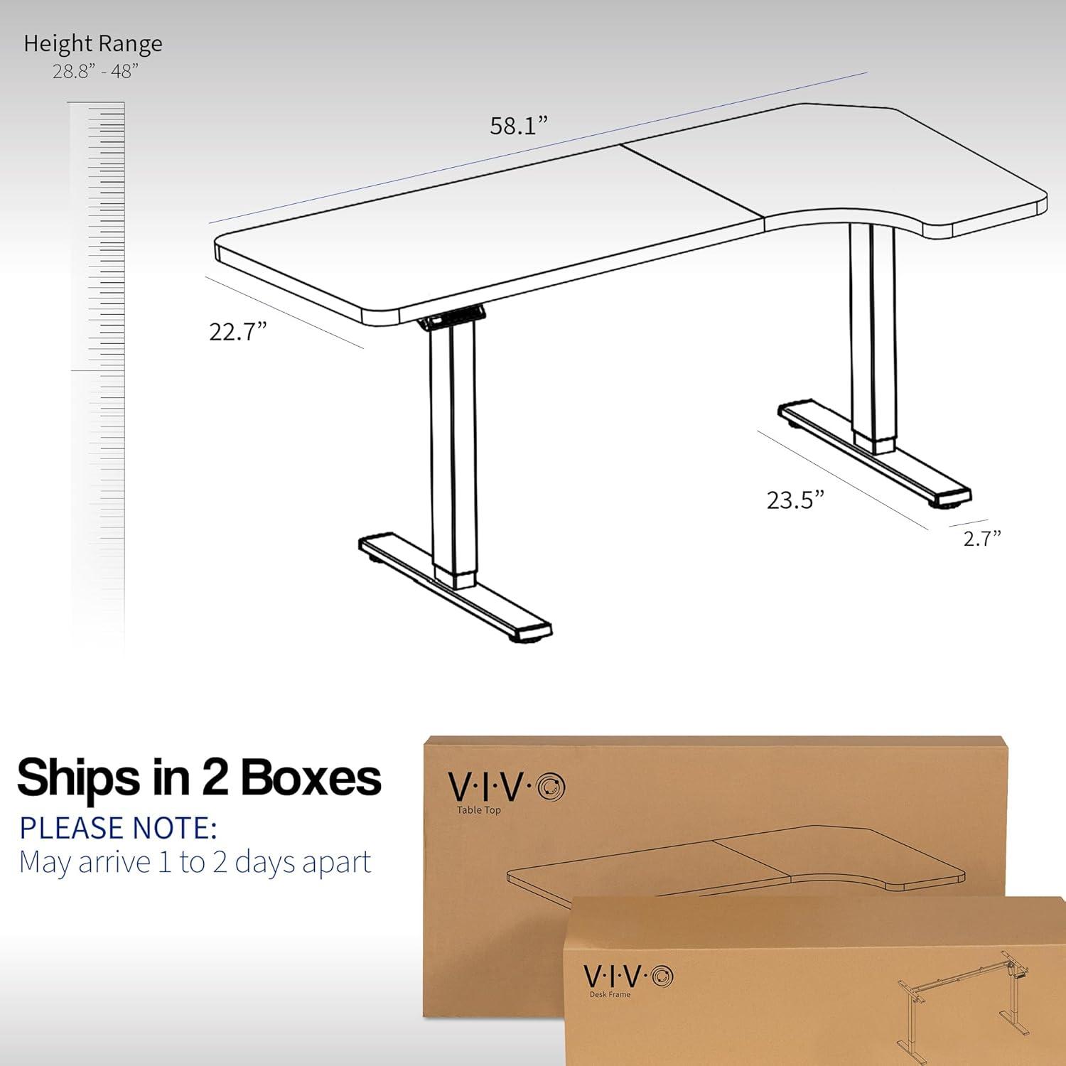 VIVO Electric 58" X 35" Corner Stand Up Desk (1BRB series)