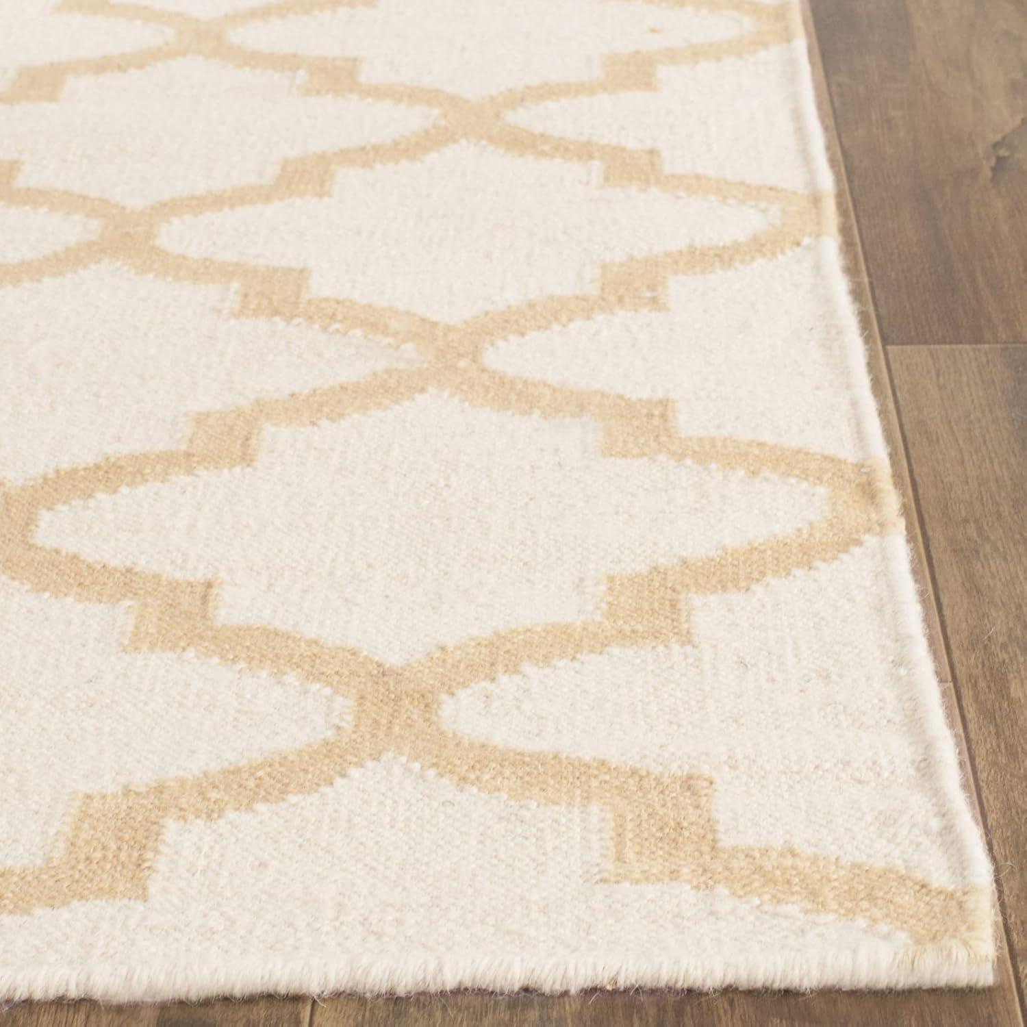 Winston Porter Milltown Hand Woven Flat Weave Wool Geometric Rug