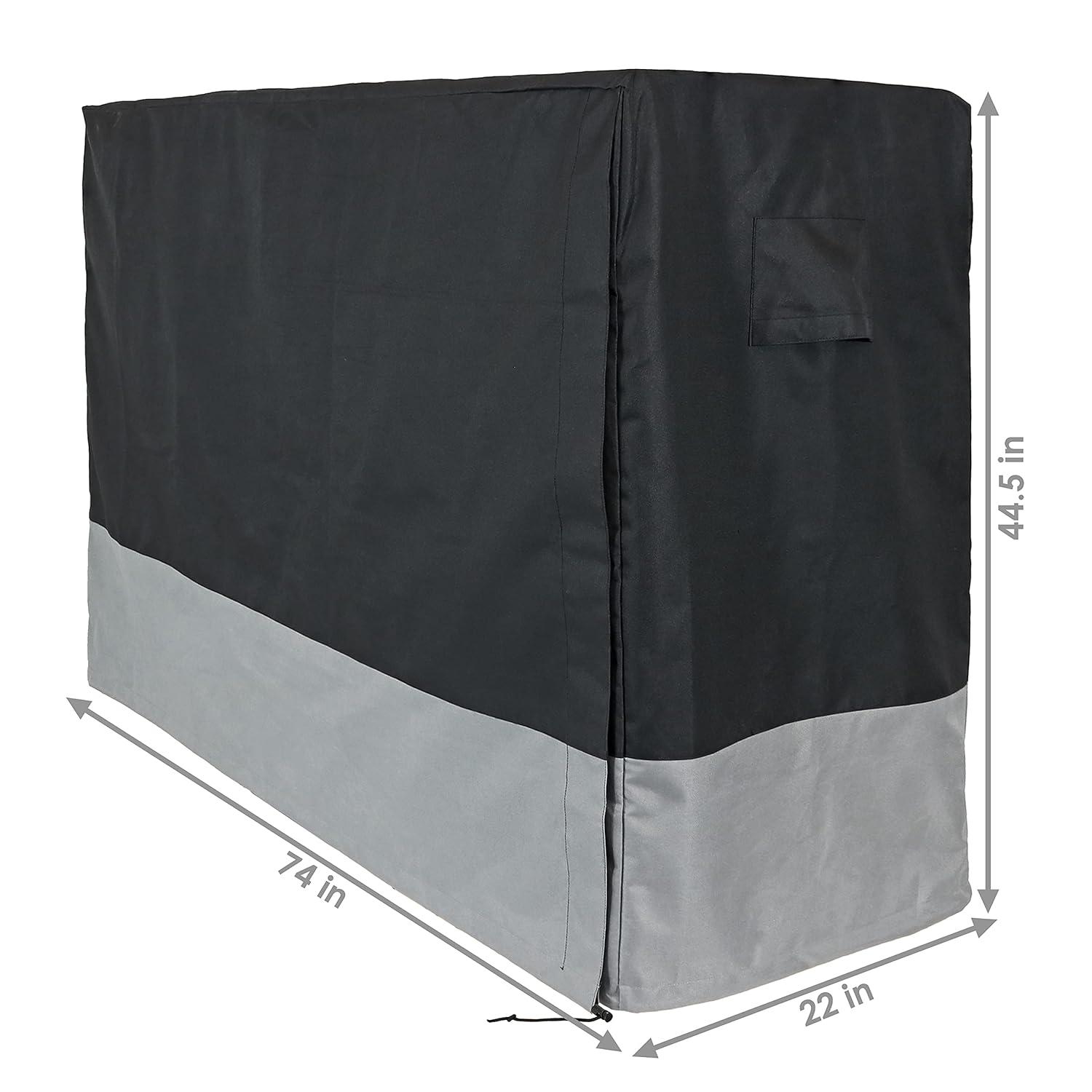 Sunnydaze Outdoor Weather-Resistant Heavy-Duty Polyester with PVC Backing Firewood Log Rack Cover - 6' - Gray and Black