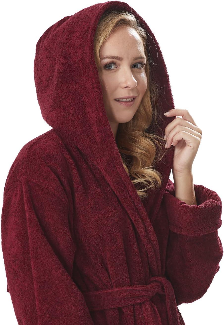 Red Barrel Studio® Hovis Cotton Terry Cloth Ankle Bathrobe with Pockets and Hood