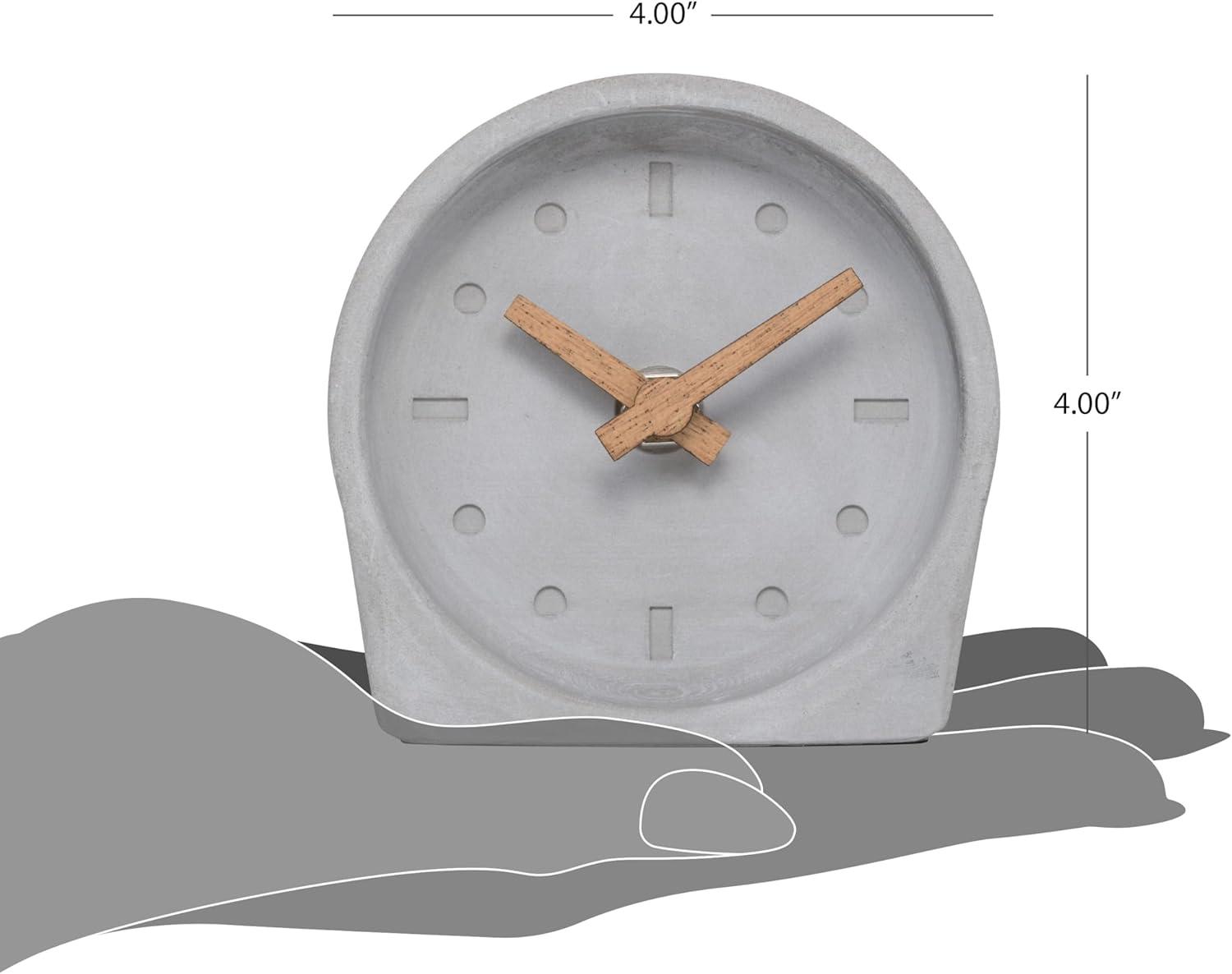 La Crosse Technology 4-Inch Quartz Battery Art Deco Cement Indoor Tabletop Clock, Open Faced Dial