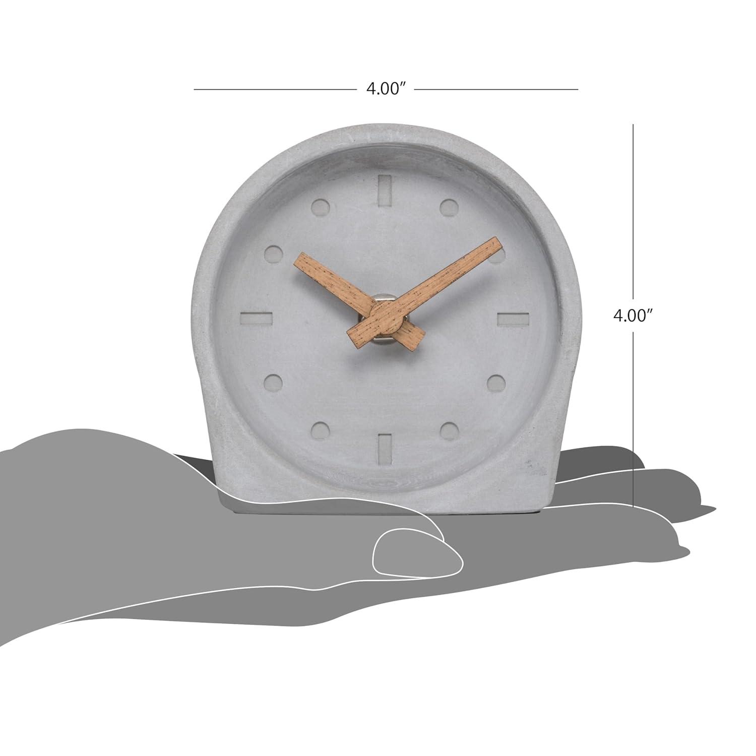 La Crosse Technology 4-Inch Quartz Battery Art Deco Cement Indoor Tabletop Clock, Open Faced Dial