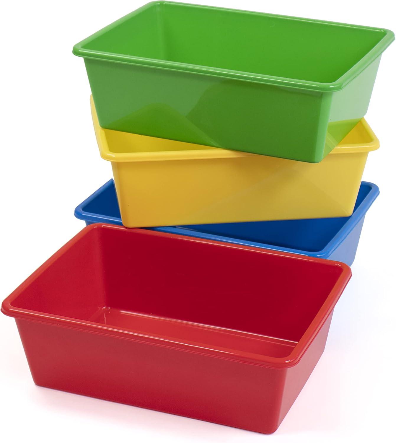 Humble Crew Large Plastic Storage Bins, Set of 4, Primary Colors