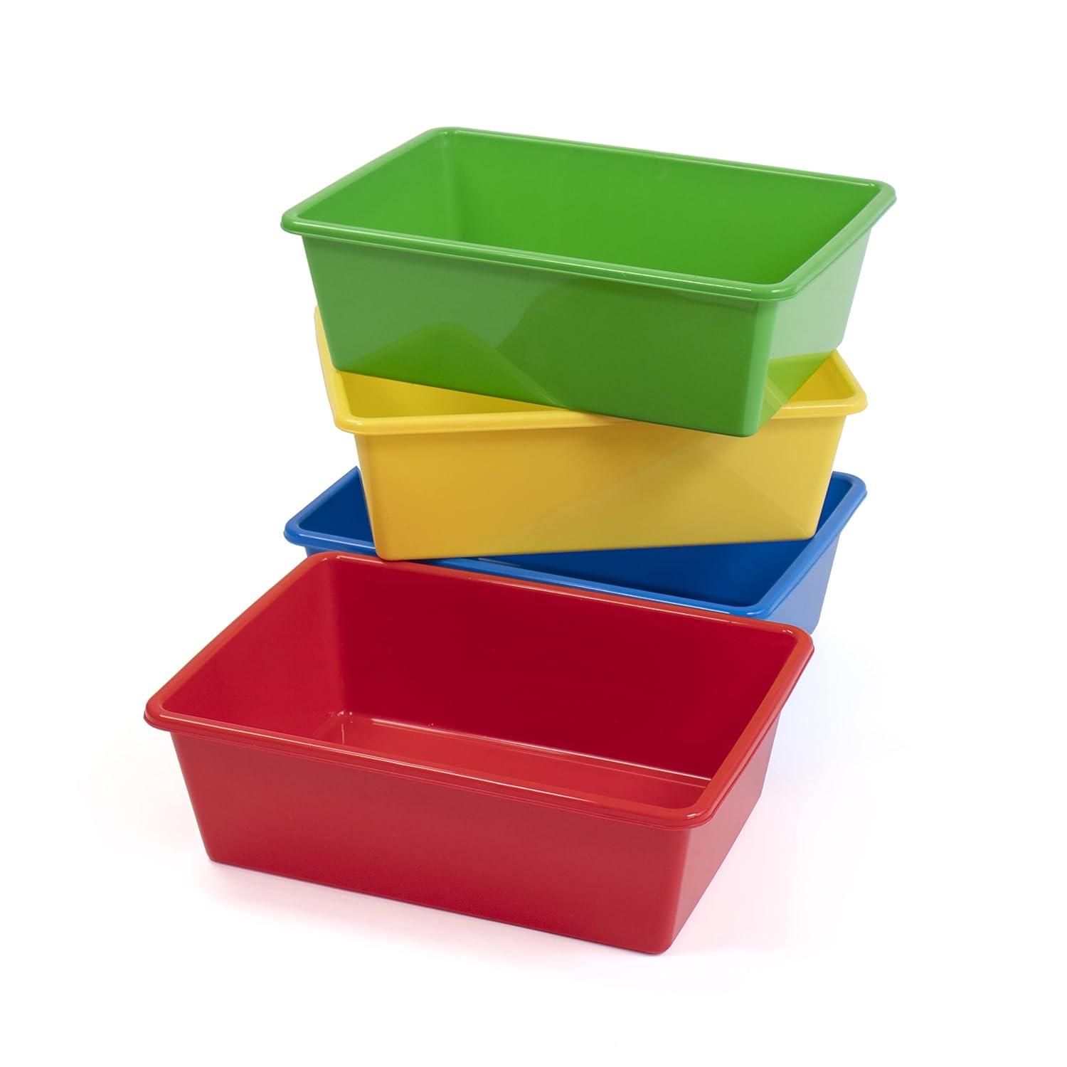 Humble Crew Large Plastic Storage Bins, Set of 4, Primary Colors