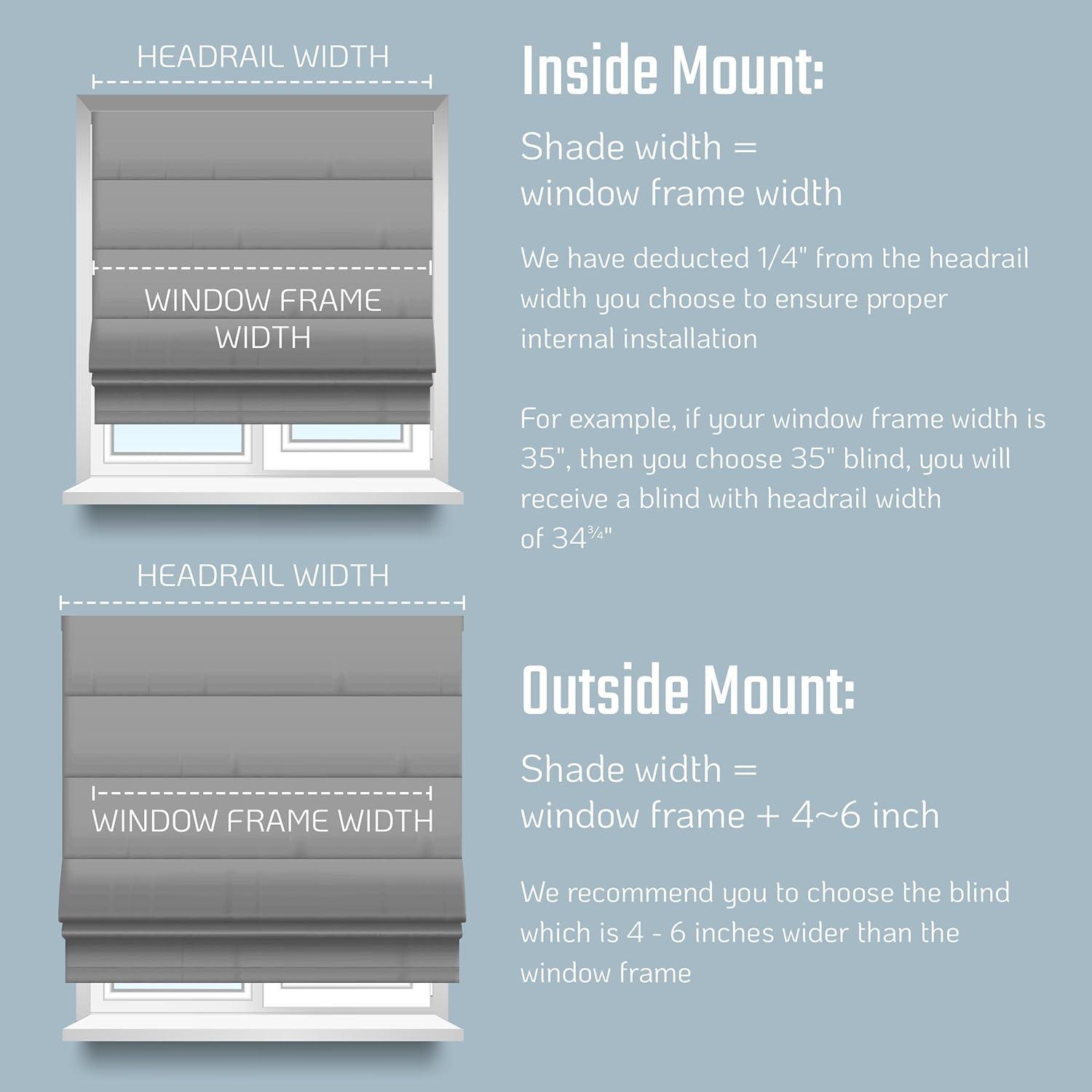 Everyday Celebration Roman Shades for Windows, Room Darkening Shades, Cordless Pull Down Window Shades, Shades for Indoor Windows, Woven Fabric Blinds & Shades, (Vanilla) 33" W X 64" H