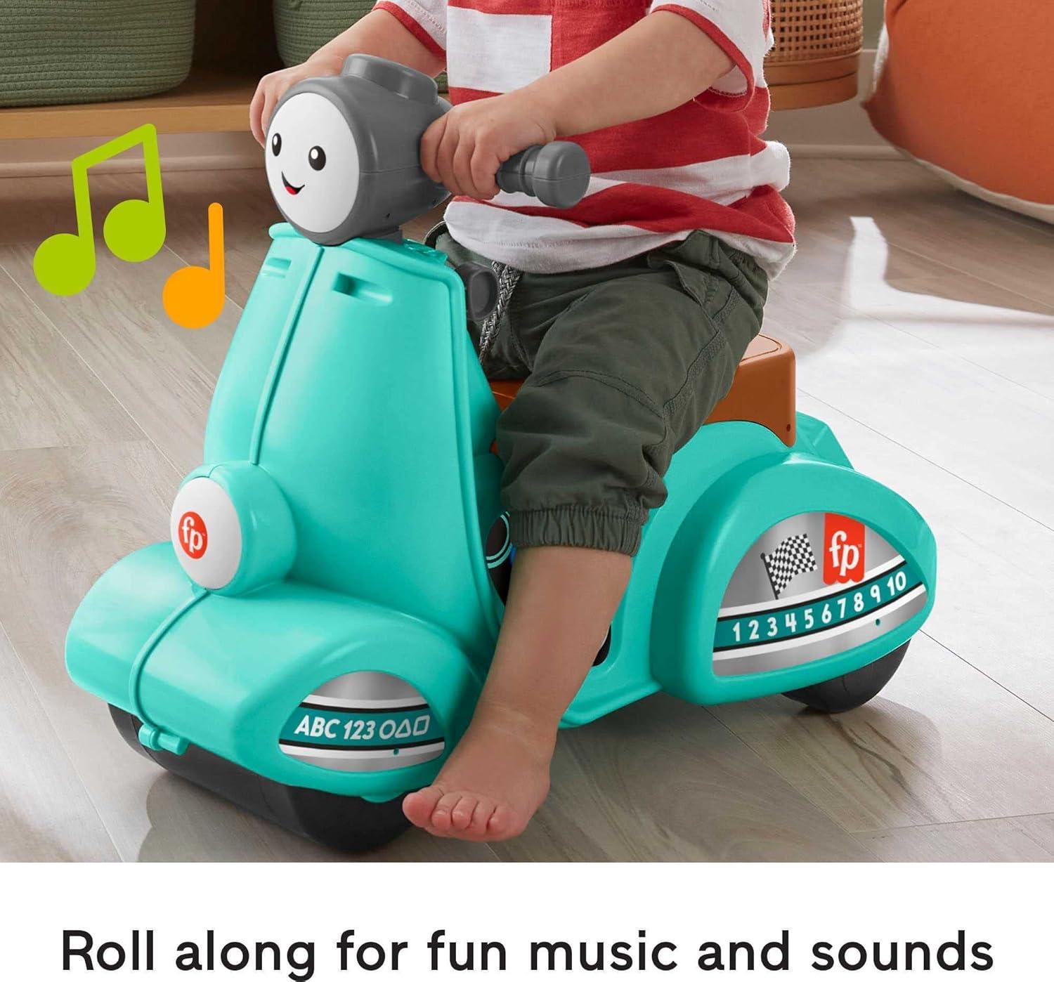 Green Toddler Ride-On Scooter with Lights and Music