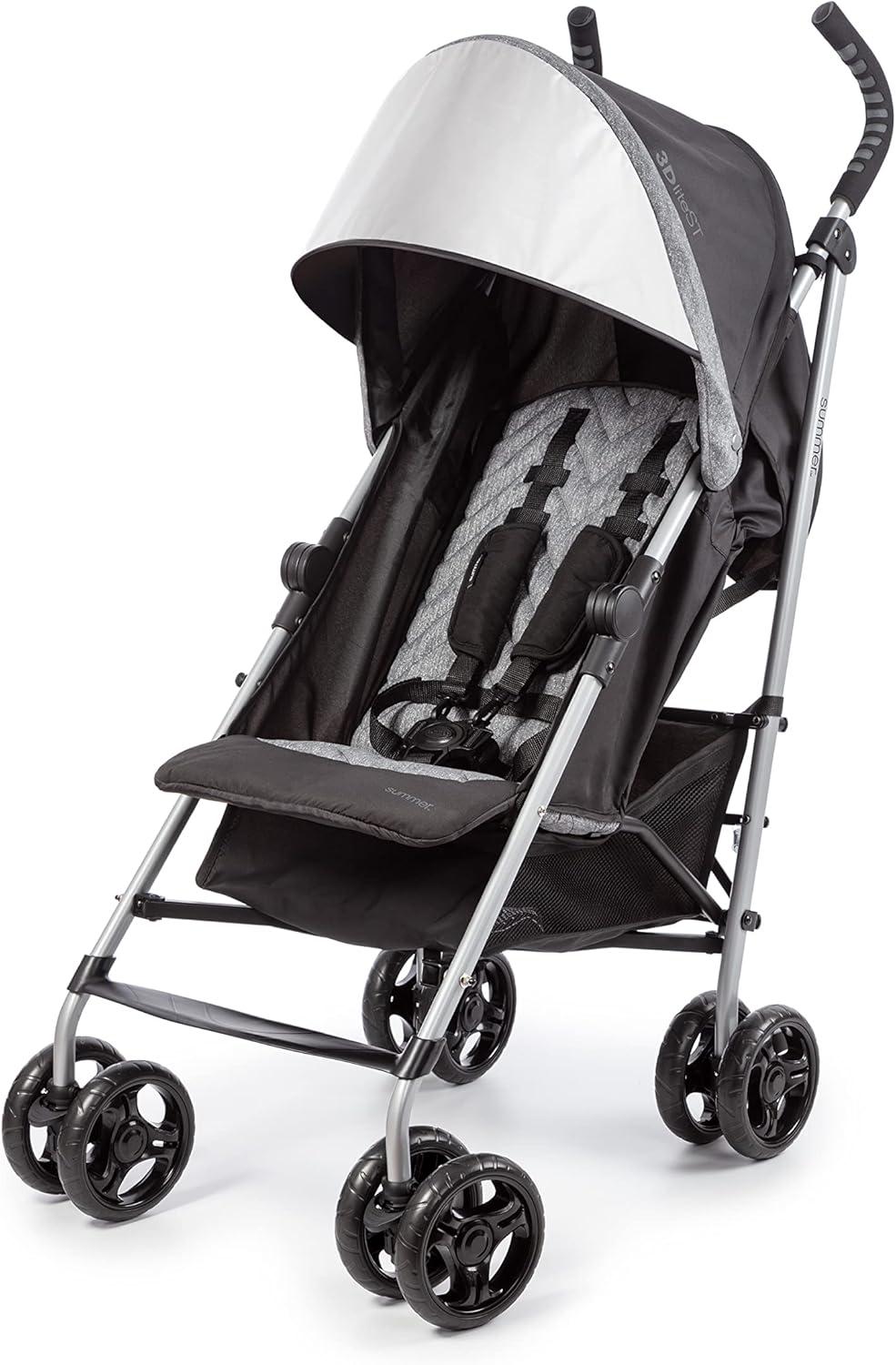 Black and Gray Lightweight Steel Frame Umbrella Stroller