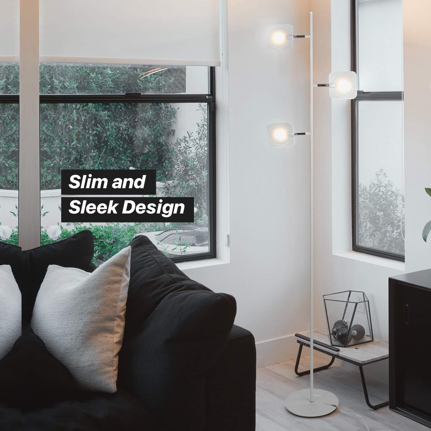 Brightech Tree Modern Dimmable (Includes LED Light Bulb) Tree Floor Lamp Matte White