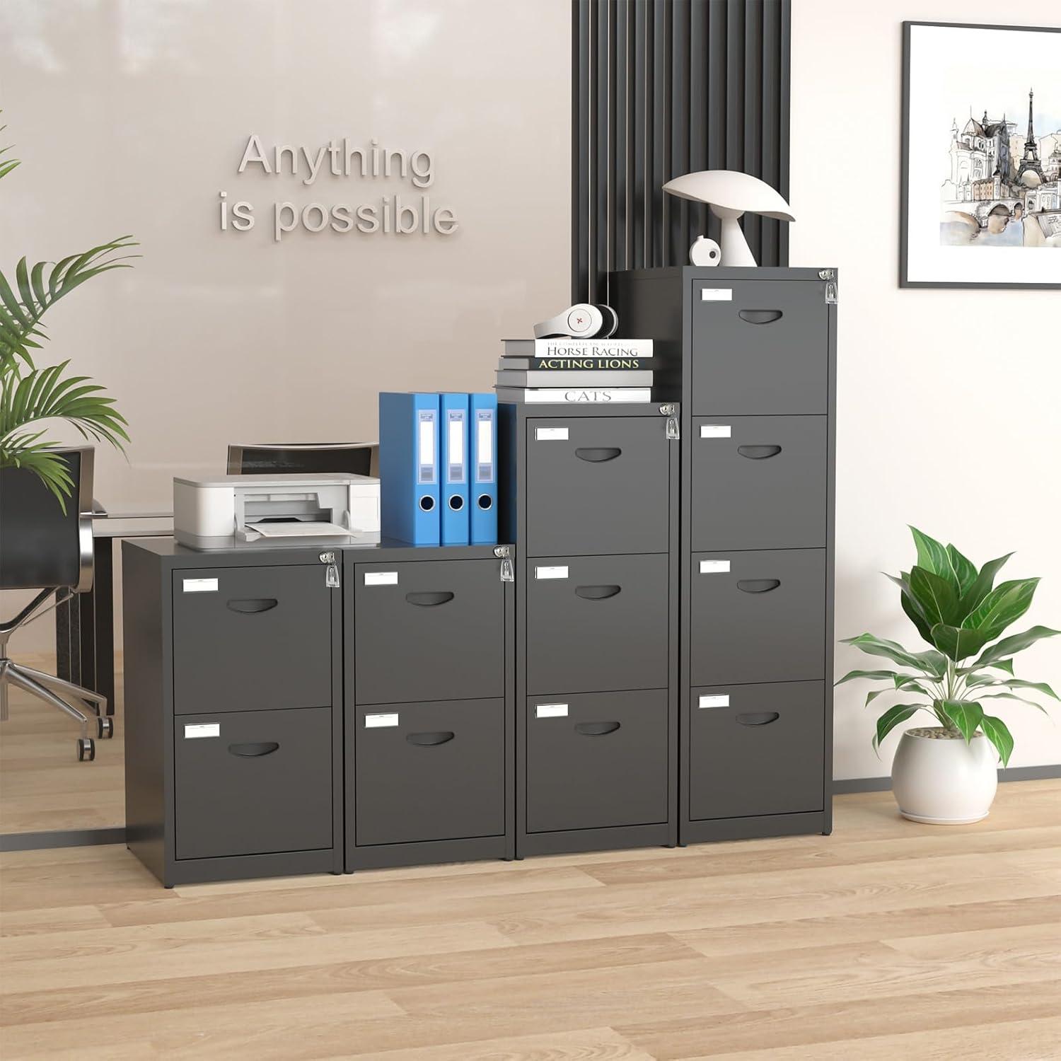 Inbox Zero 2 Drawer File Cabinet With Lock Metal Vertical File Cabinet