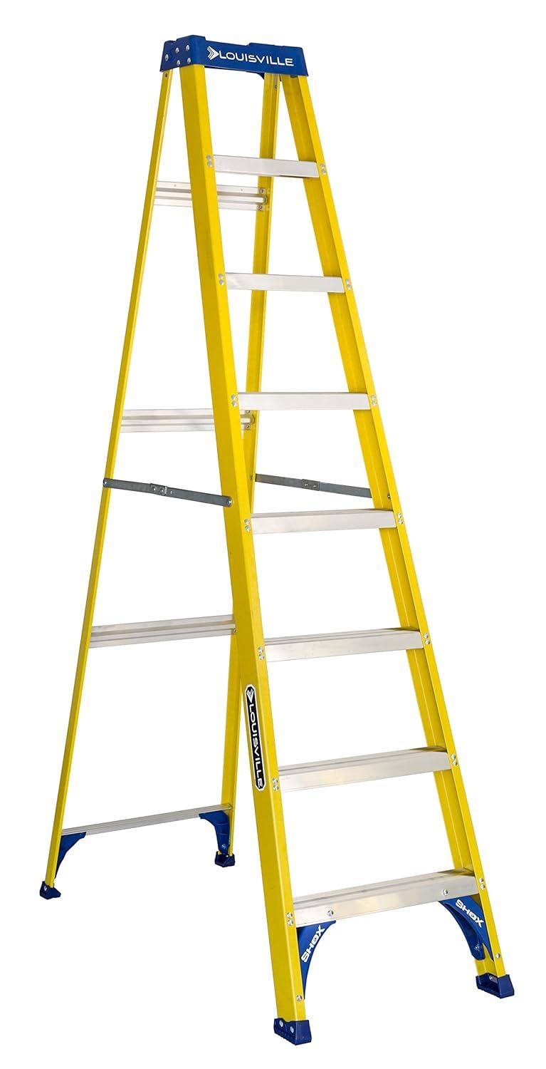Louisville Ladder 8 ft. Fiberglass Step Ladder with 250 lbs. Load Capacity Type I Duty Rating