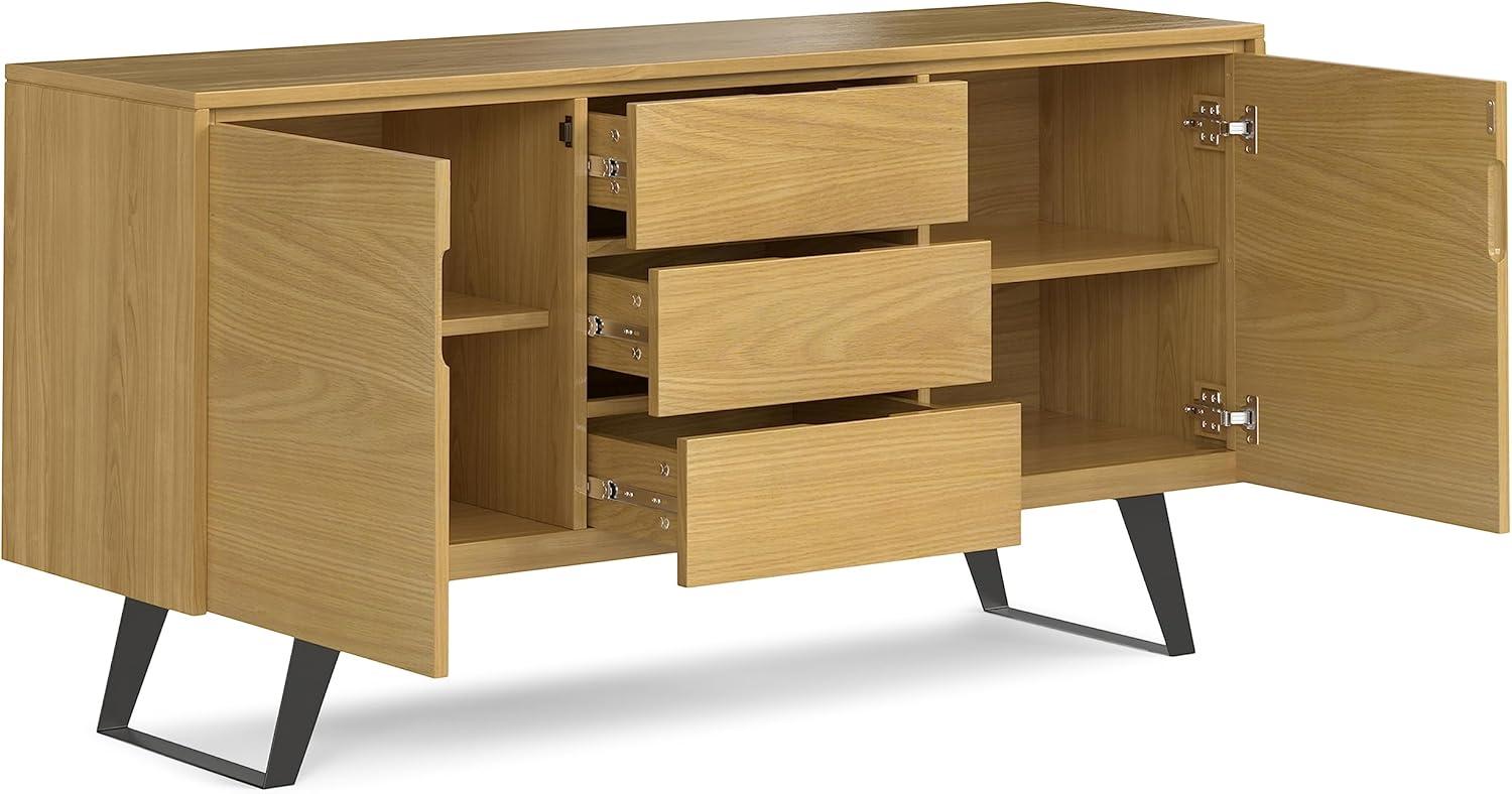 Simpli Home Lowry Sideboard Buffet In Oak Veneer