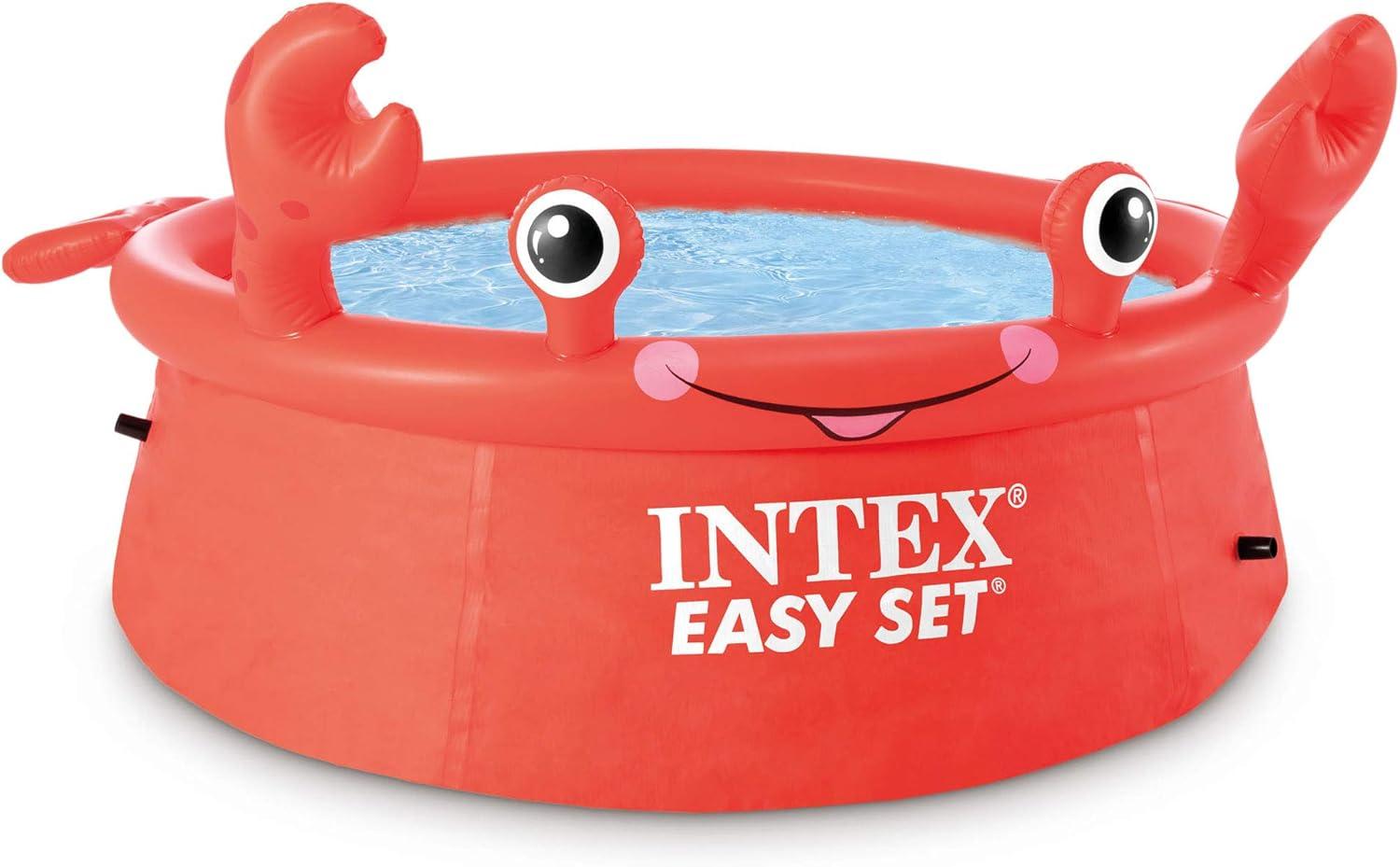 Intex Intex Happy Crab Easy Set 6ft x 20in Round Inflatable Ring Kiddie Pool