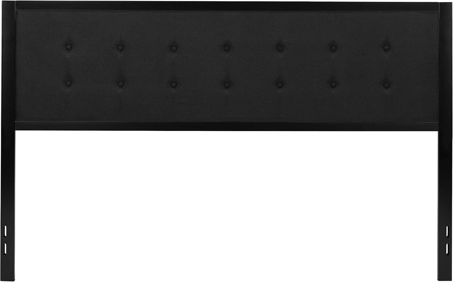 Flash Furniture Bristol Metal Tufted Upholstered King Size Headboard in Black Fabric