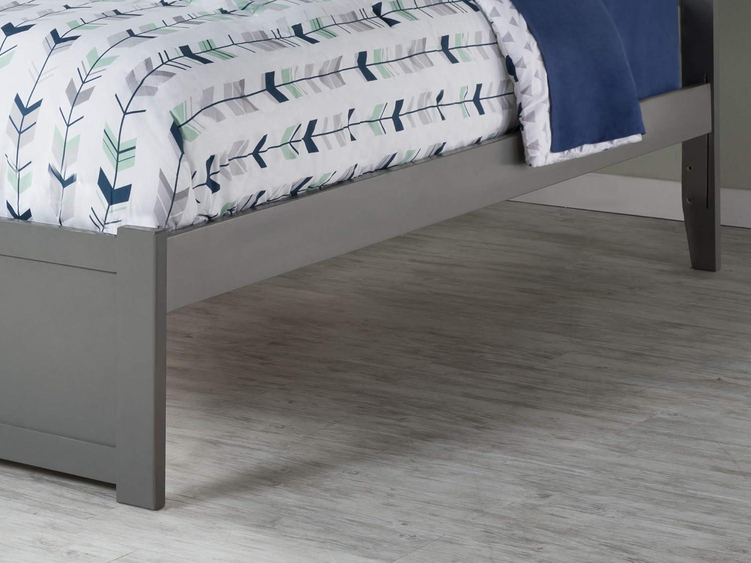 AFI Concord Queen Platform Solid Wood Panel Bed with Trundle in Grey