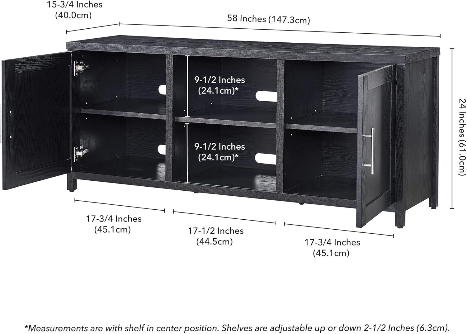 Evelyn&Zoe Strahm Rectangular TV Stand for TV's up to 65", Black Grain