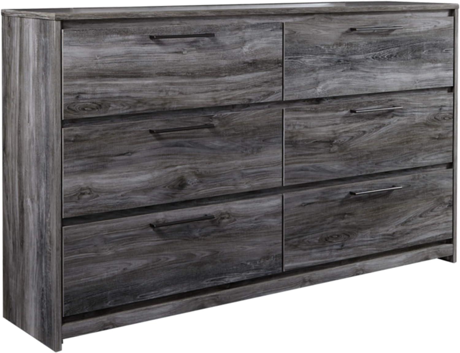 Coastal Charm Smokey Gray 6-Drawer Dresser with Modern Handles