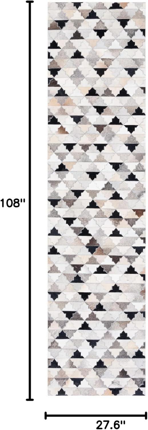 Brentnal Flatweave Cowhide Geometric Rug