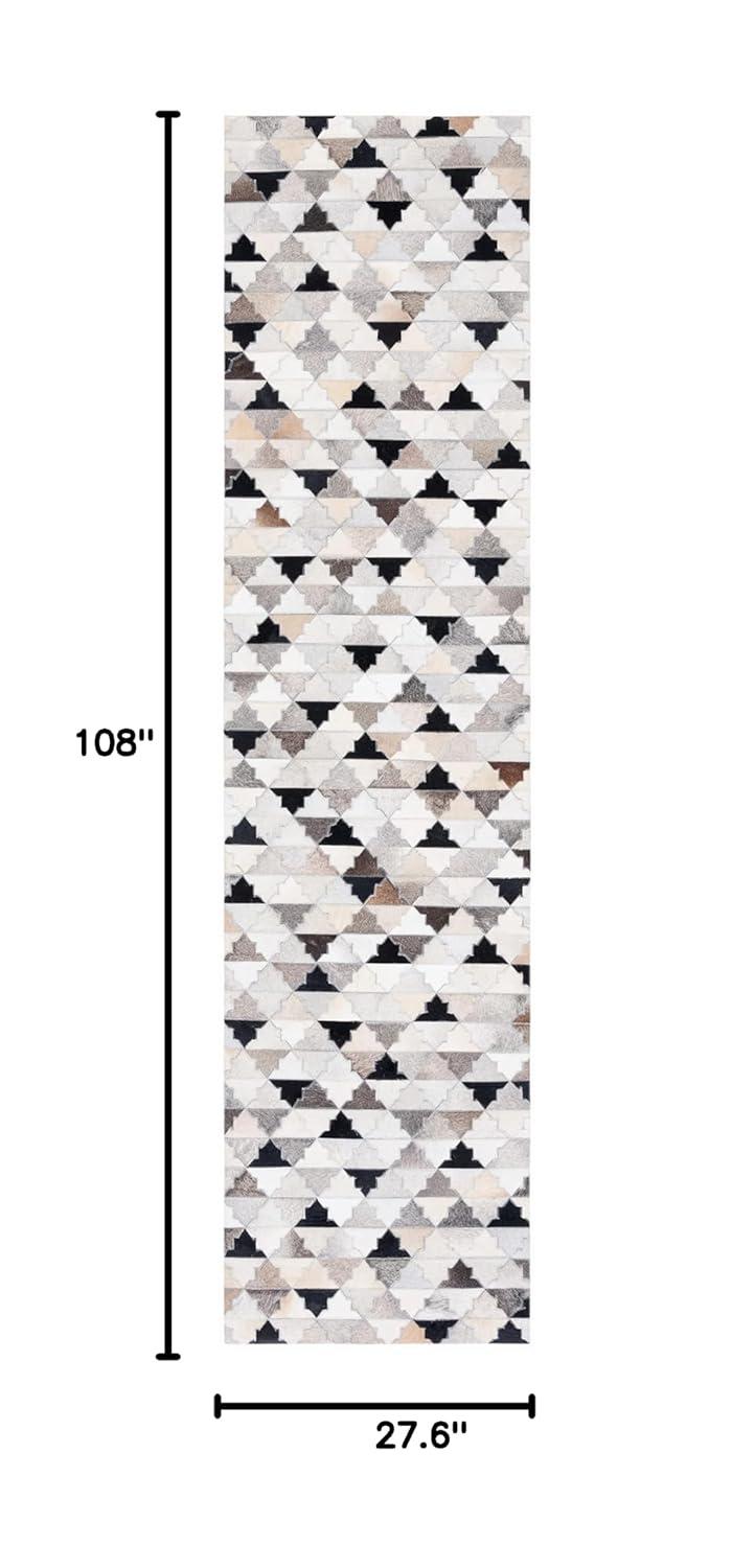 Loon Peak® Brentnal Flat Weave Hair On Leather Geometric Rug