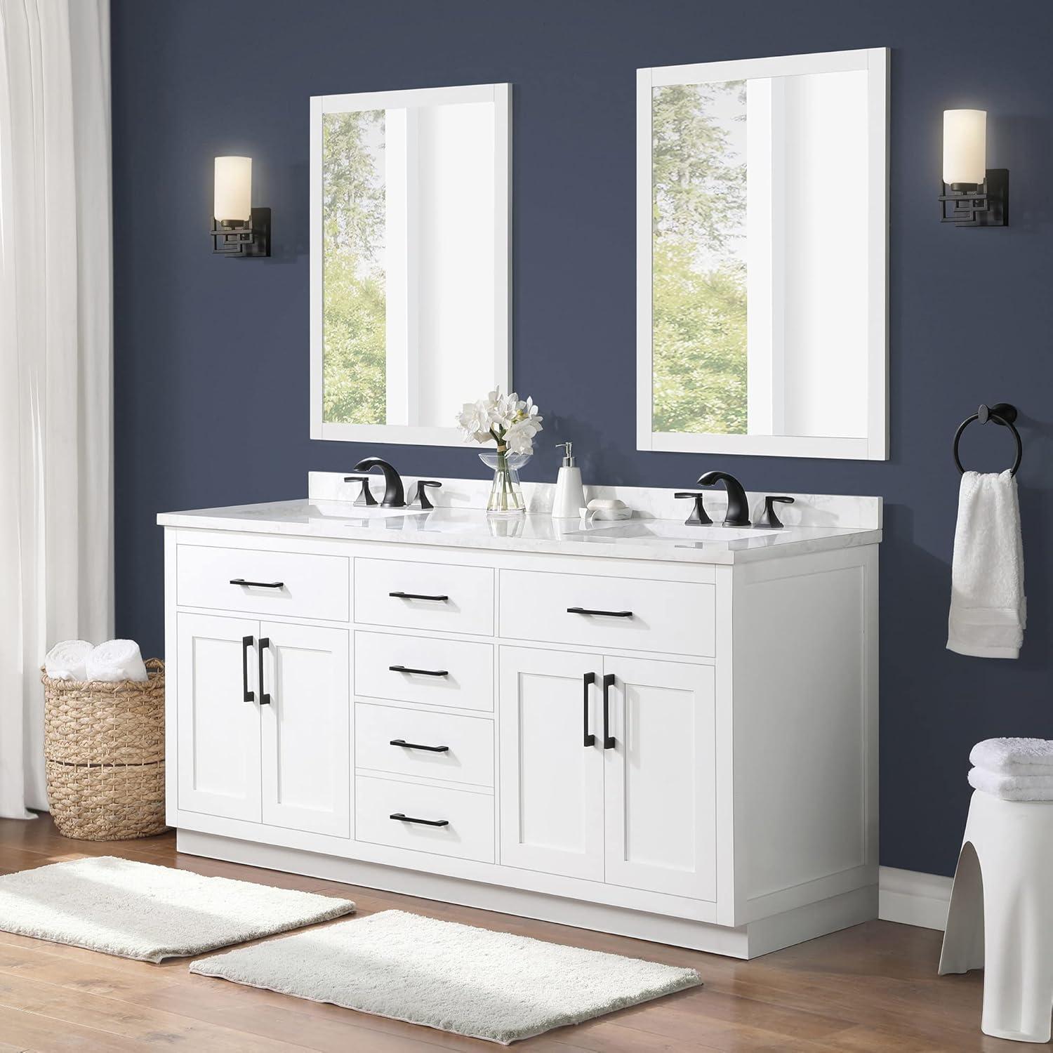 OVE Decors Athea 72 in. W Bath Vanity with Premium Countertop and Power Bar
