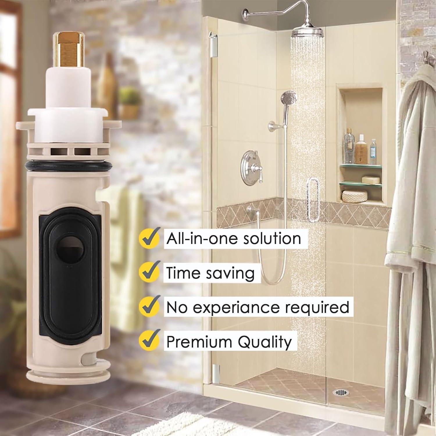 1222 Replacement Cartridge with Moen 104421 Cartridge Puller Removal Tool Retainer Clip Compatible with Moen One-Hanlde Posi Temp 1222B Shower Bathtub Faucet (1222 cartridge +104421 cartridge puller)