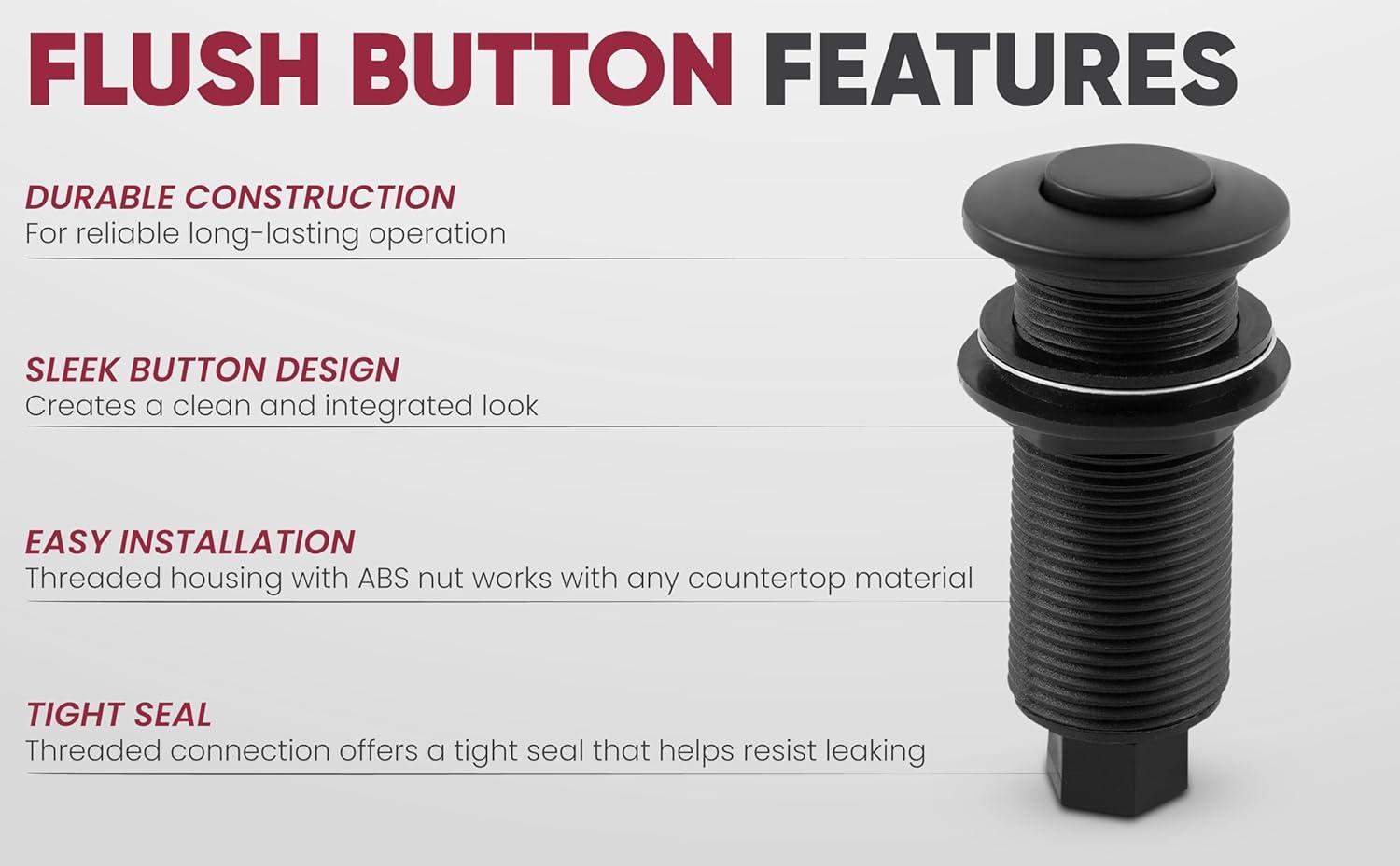 Westbrass Kitchen Sink Waste Disposal Air Switch and Dual Outlet Control Box, Flush Button