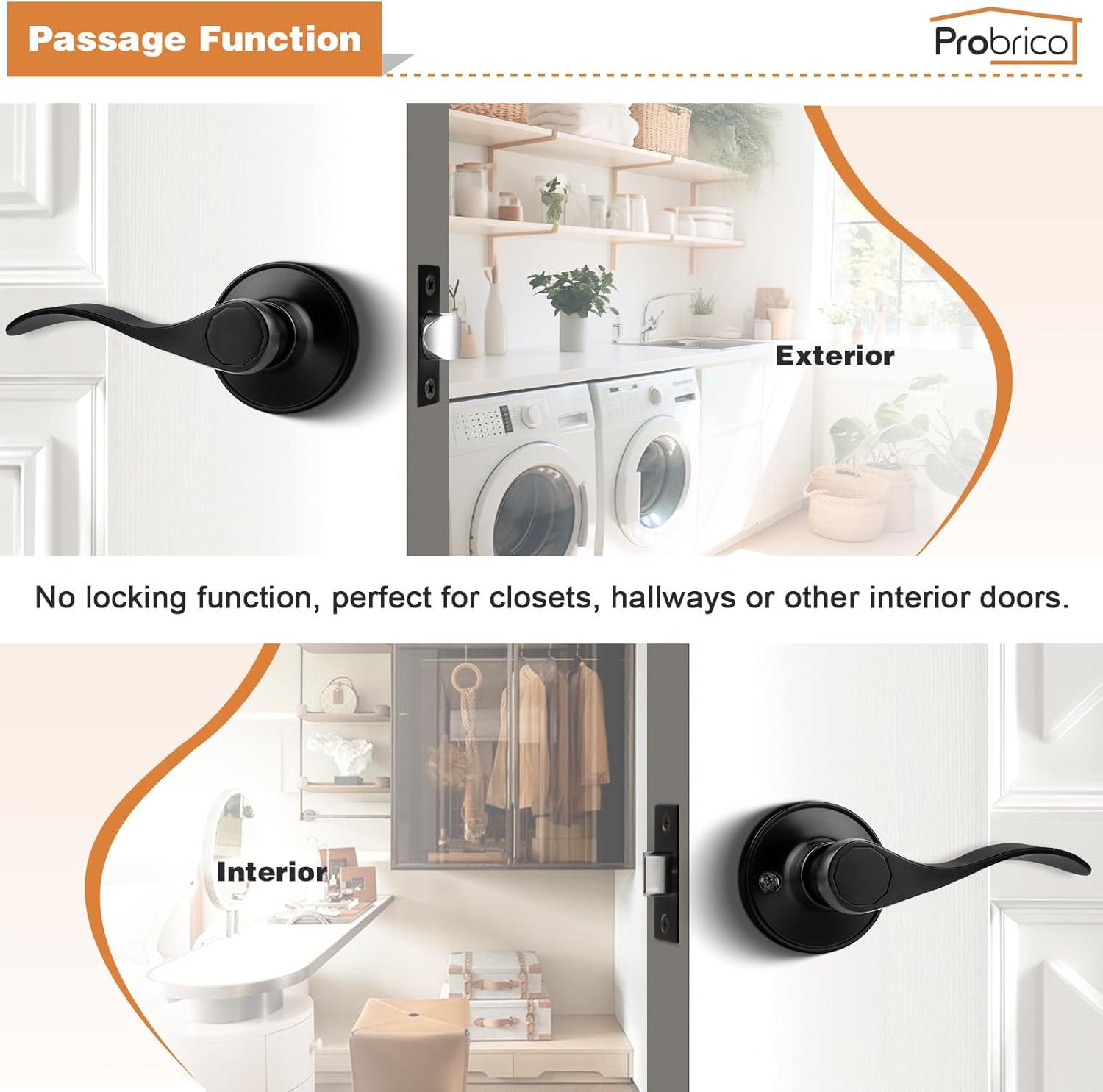 Passage Door Lever with Round Rosette