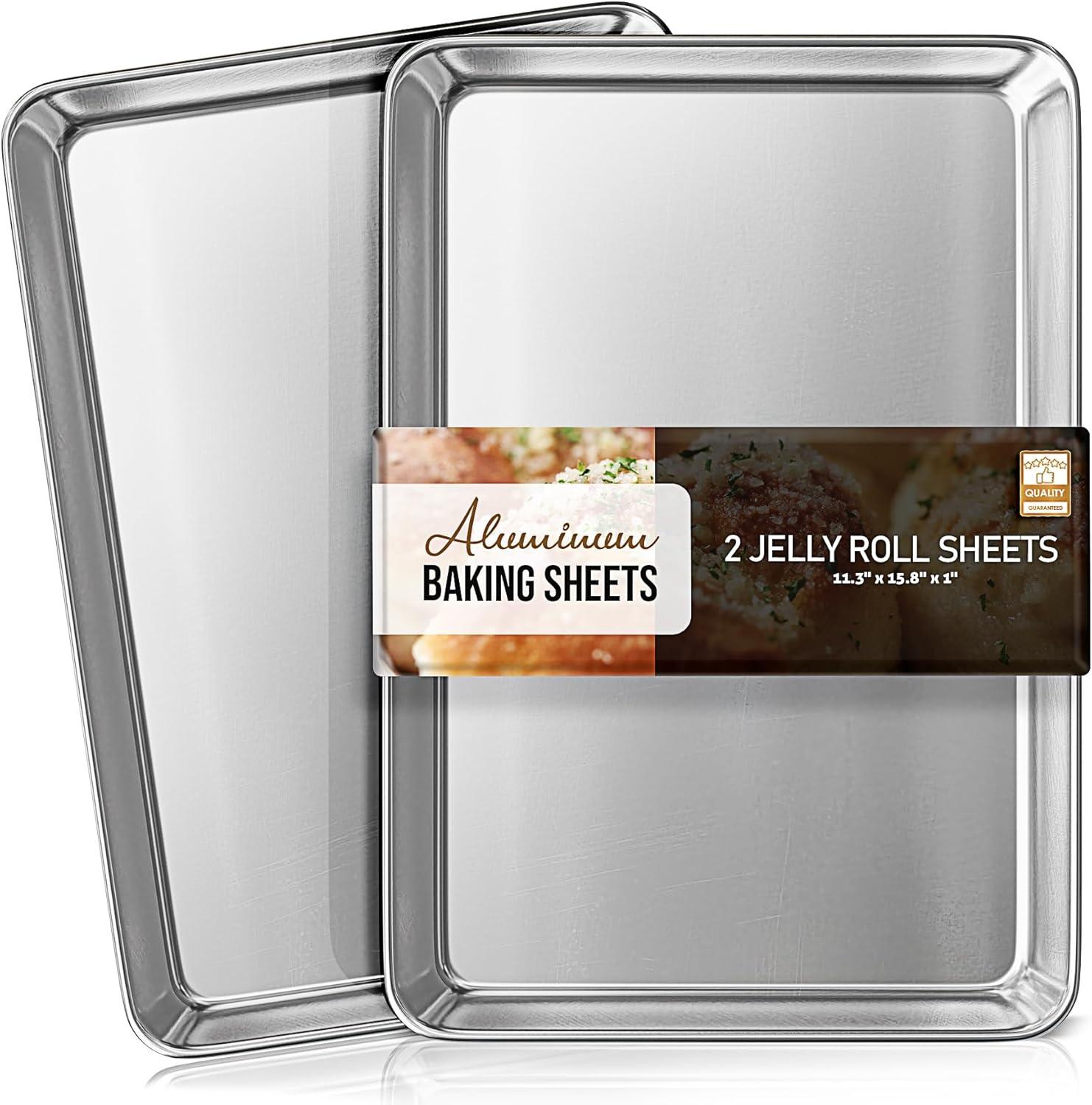 Joytable Non-Stick Aluminized Steel Jelly Roll Pan Set (Set of 2)