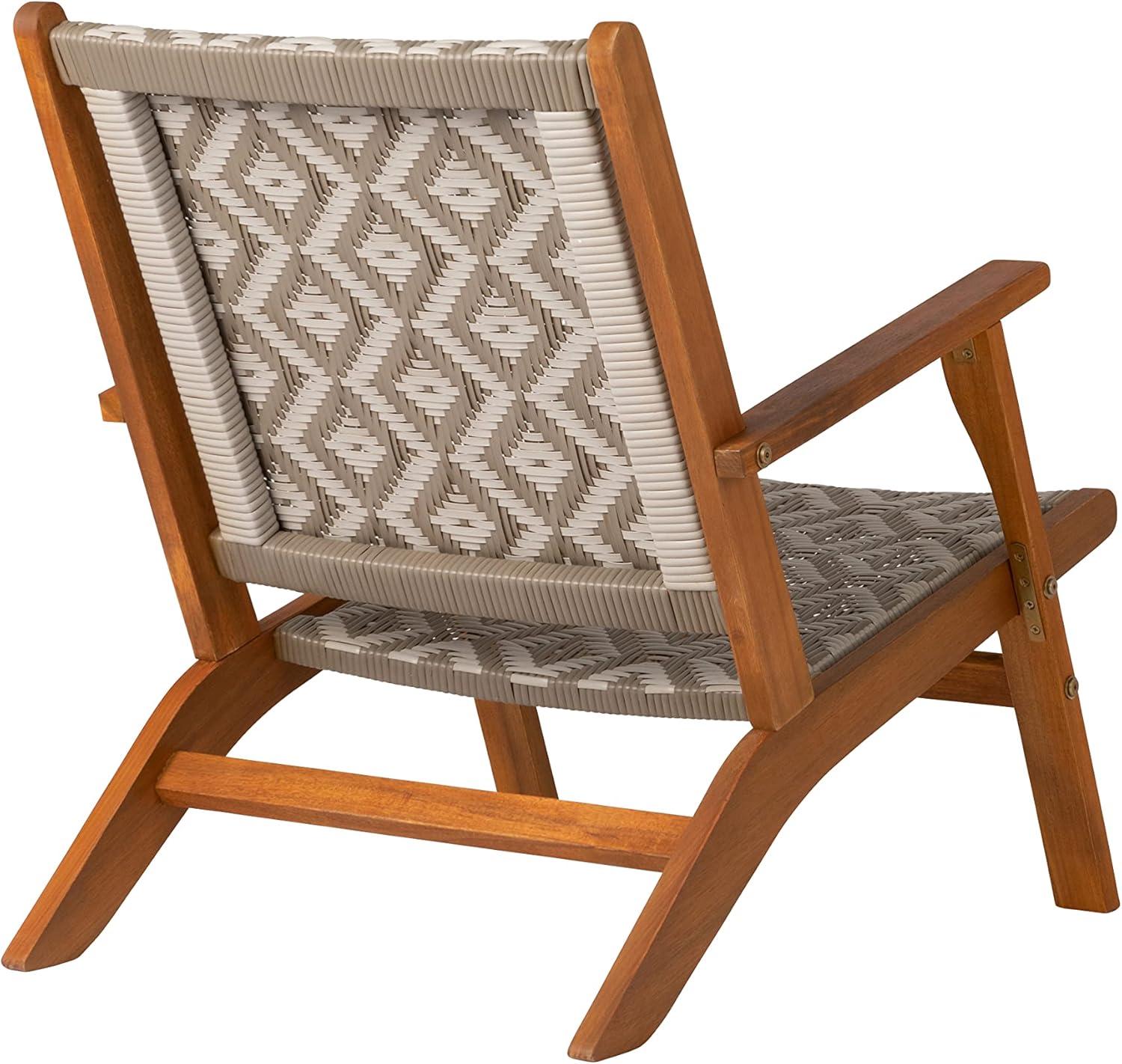 Vega Natural Stain Outdoor Chair in Ecru Cording