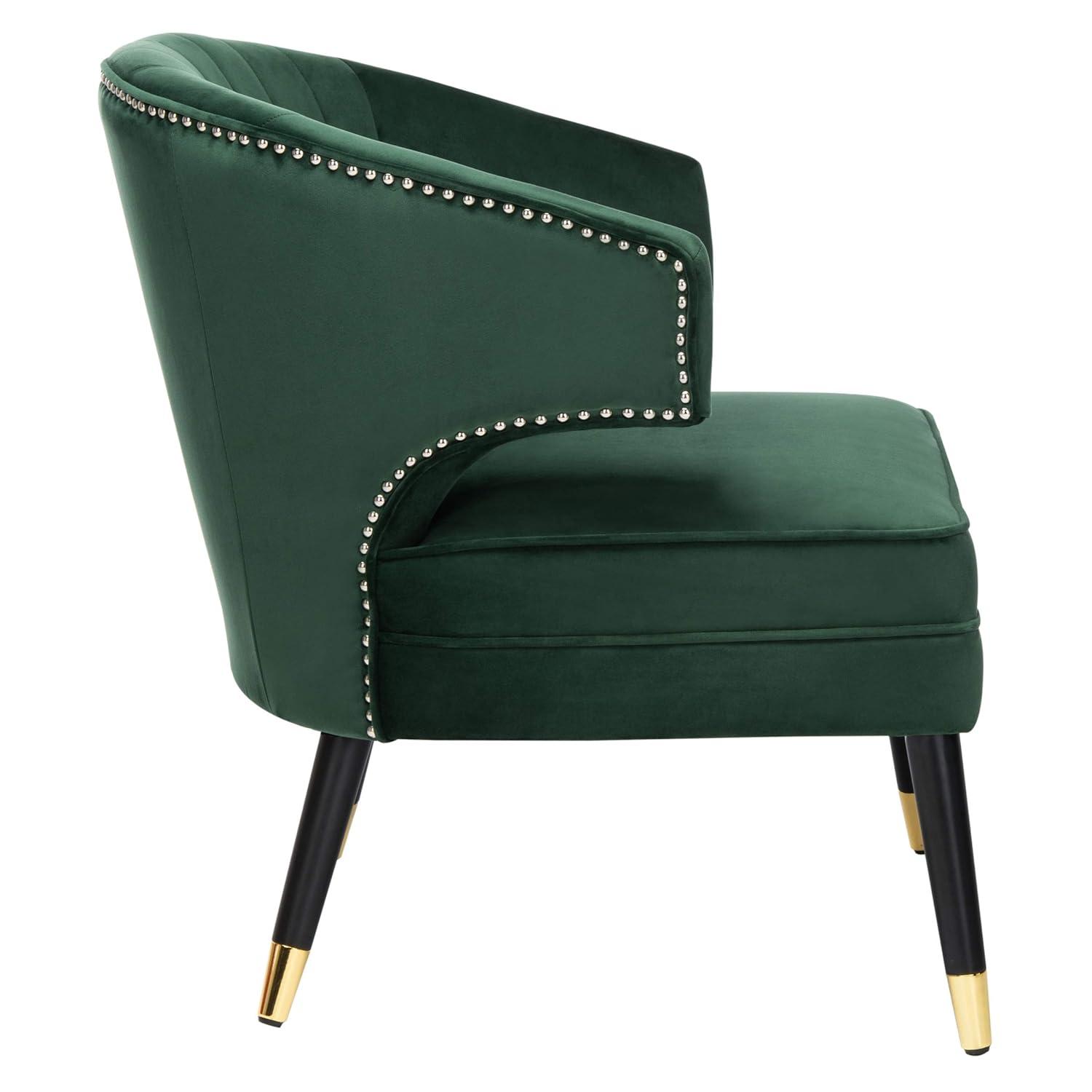 Stazia Wingback Accent Chair - ACH4502 - Forest Green/Black - Safavieh