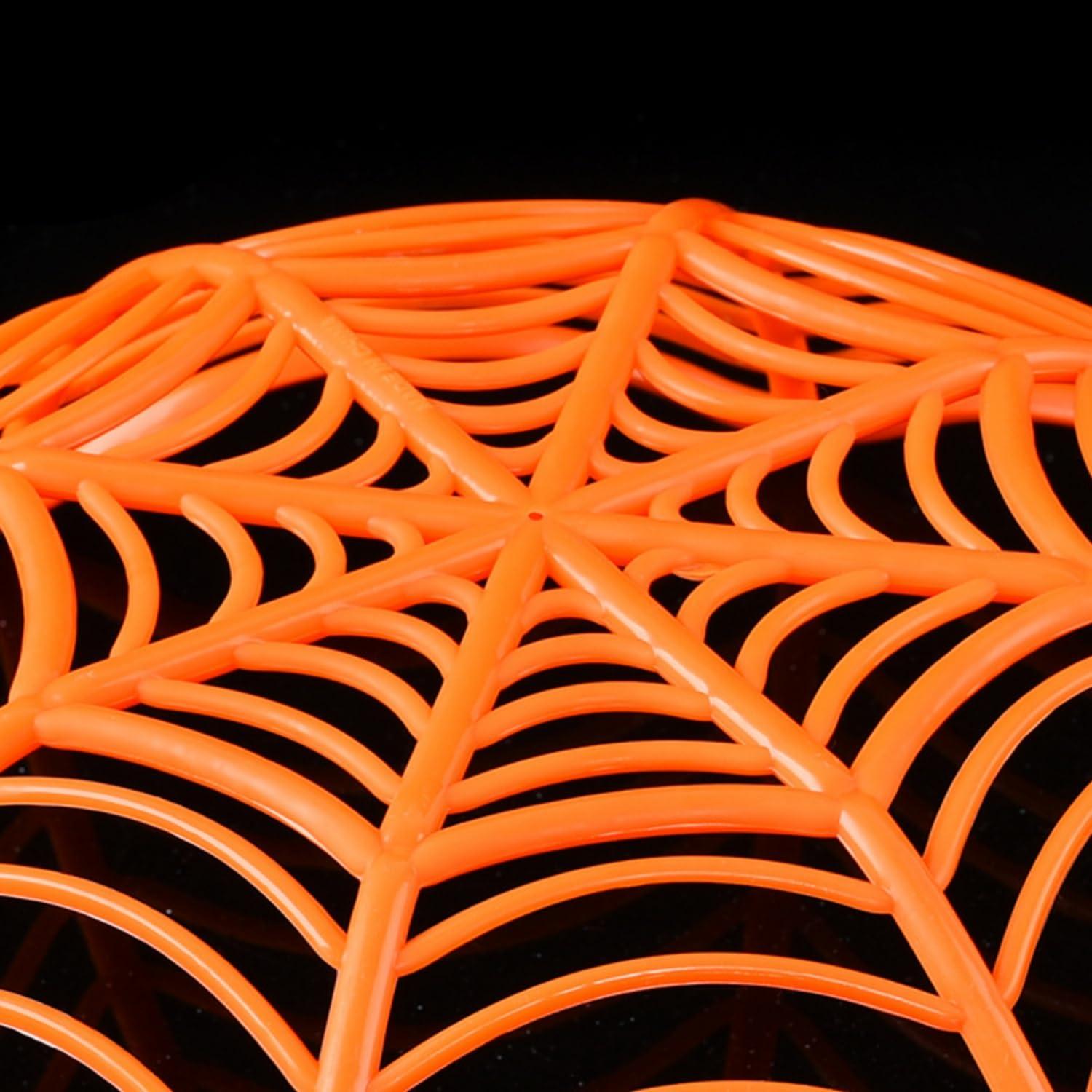 jicheng Candy Bowl Entrance Living Room Parties Supplies Halloween Web Basket orange